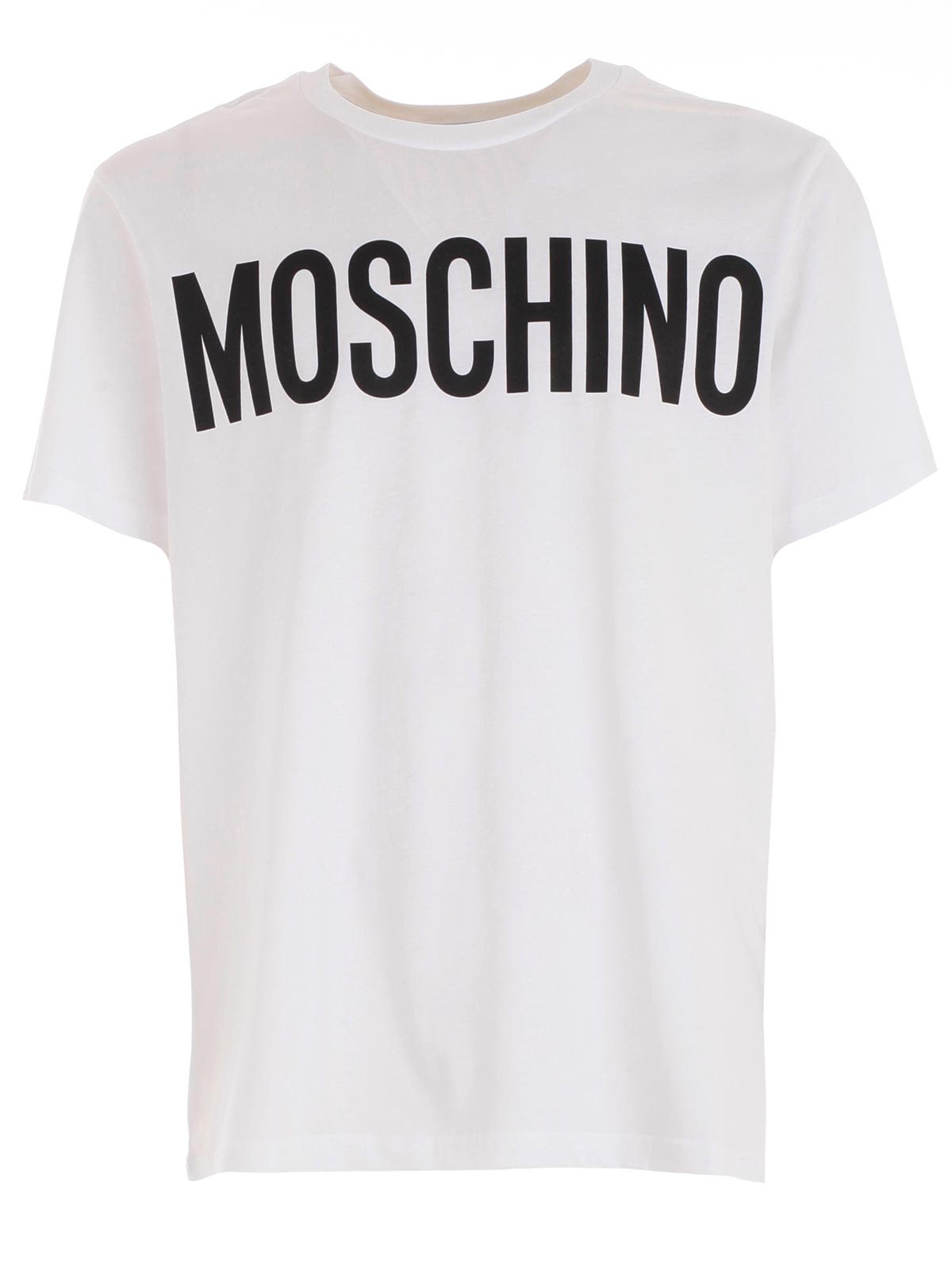Moschino Logo Printed Cotton Jersey T-Shirt In White | ModeSens