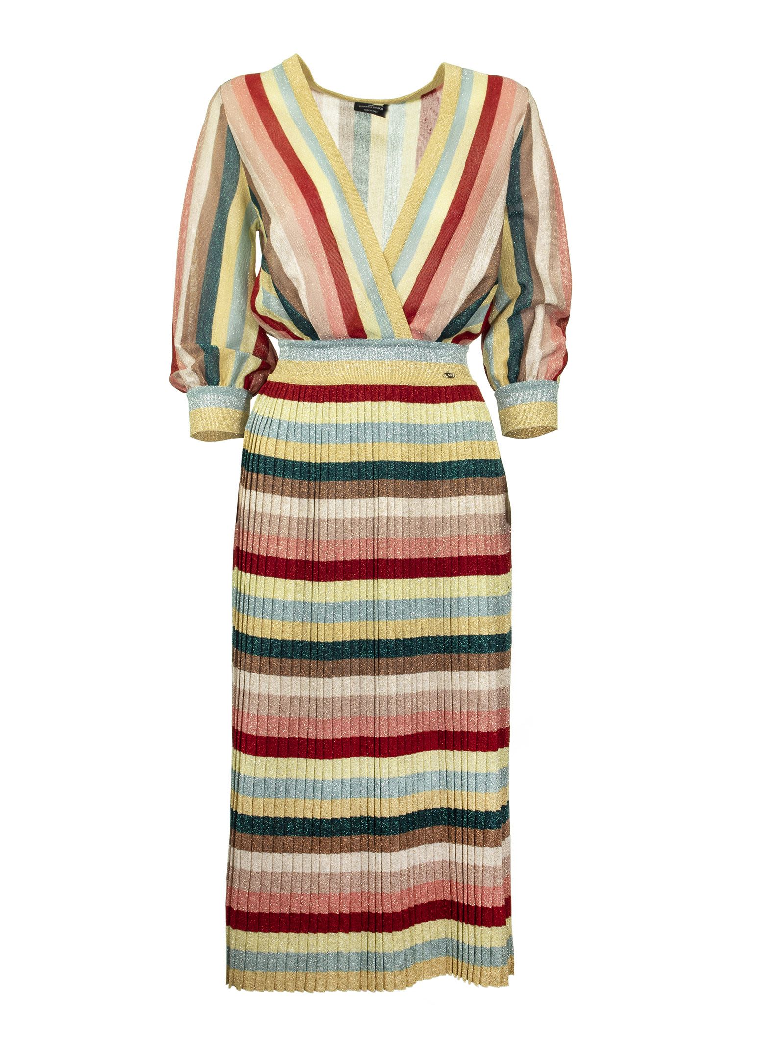 Elisabetta Franchi Celyn B. Knit Dress With Stripes | ModeSens