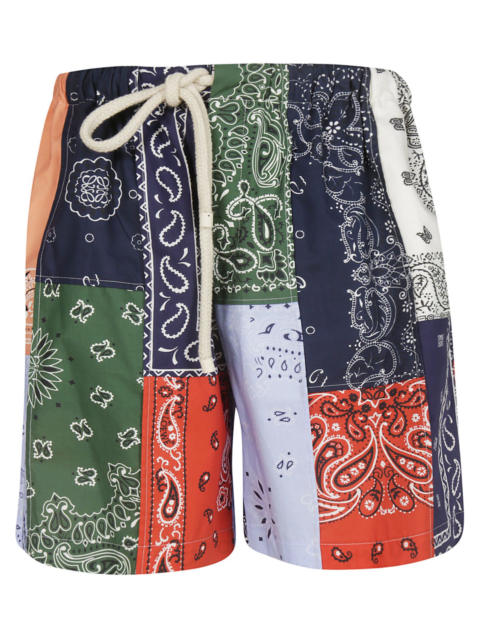 bandana patchwork shorts in multicolor