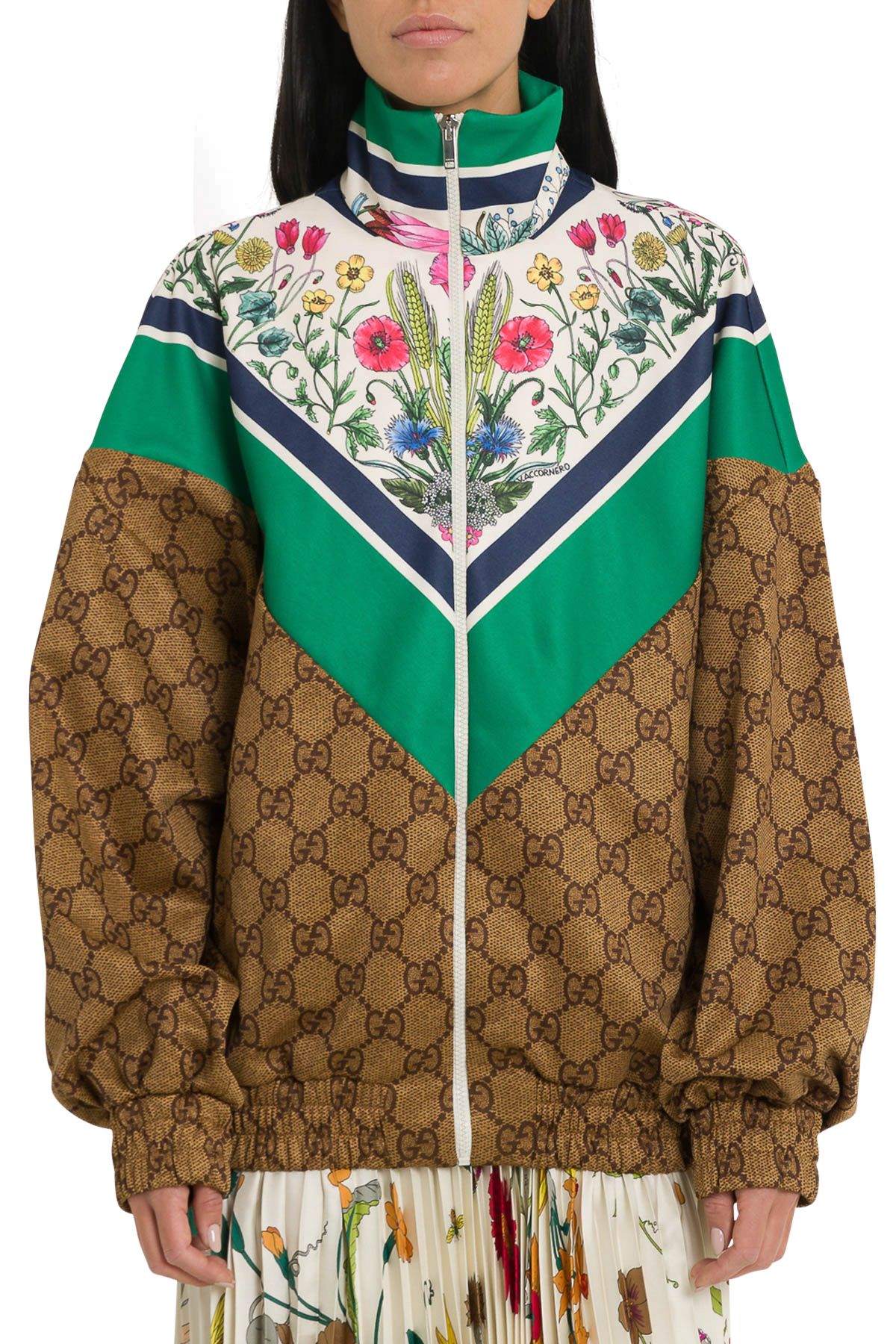 GUCCI MULTICOLOURED TECHNICAL JERSEY JACKET,10875655