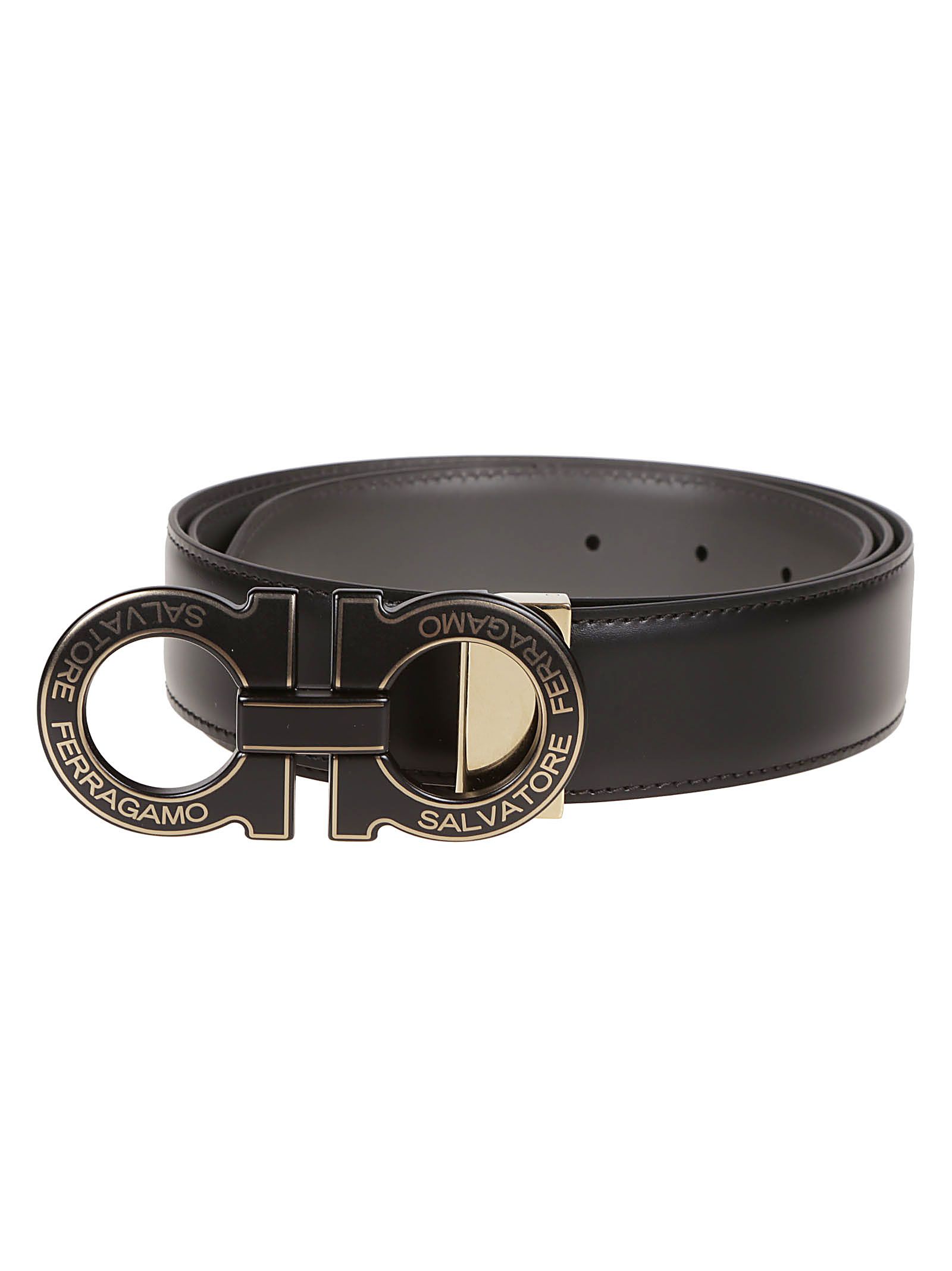 logo belt in black