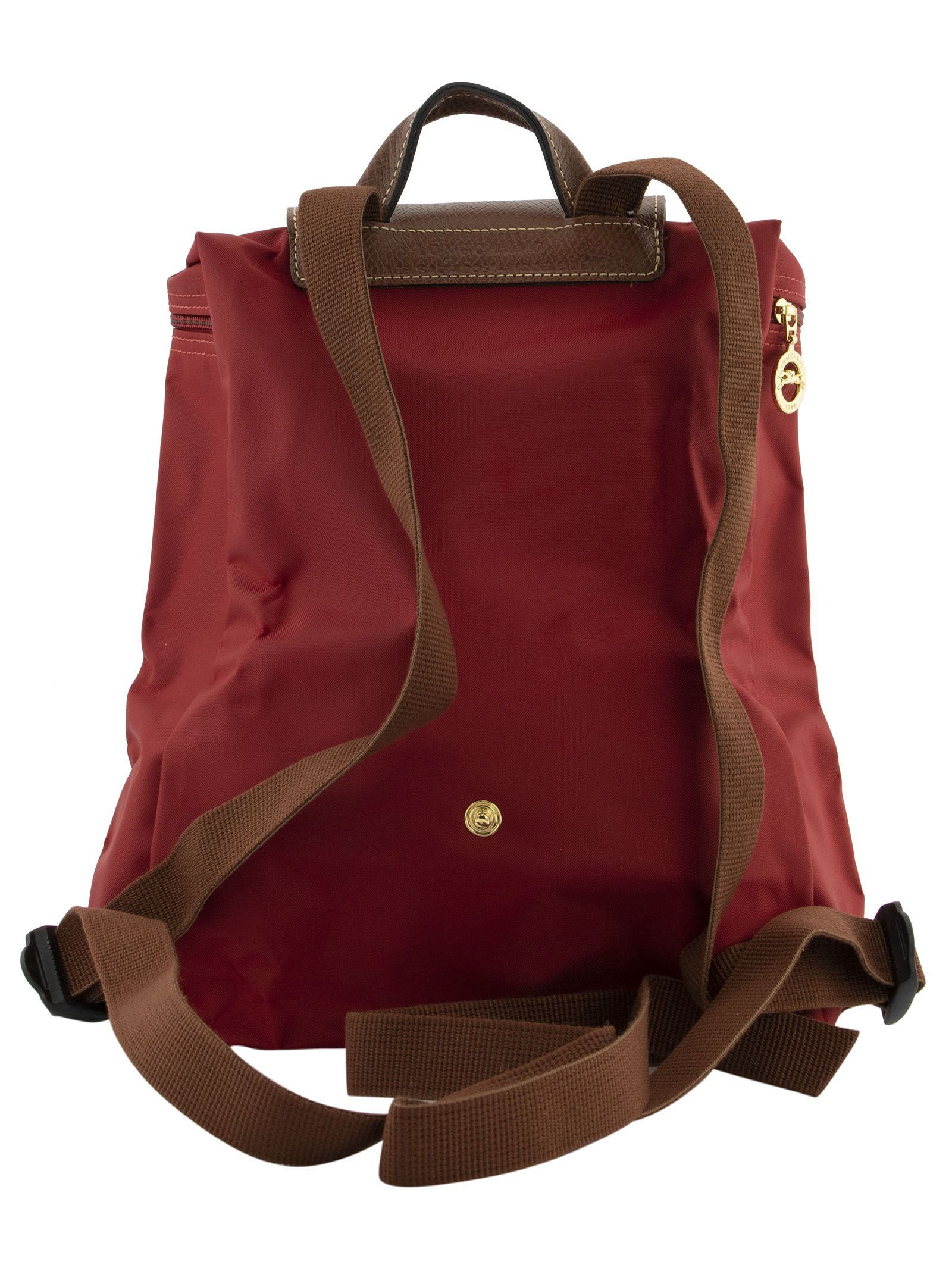 longchamp le pliage backpack red