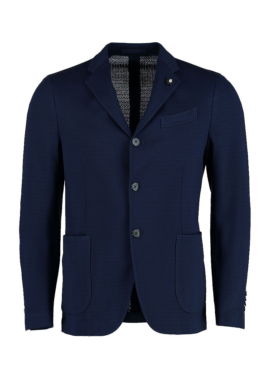 cotton jacquard blazer in blue