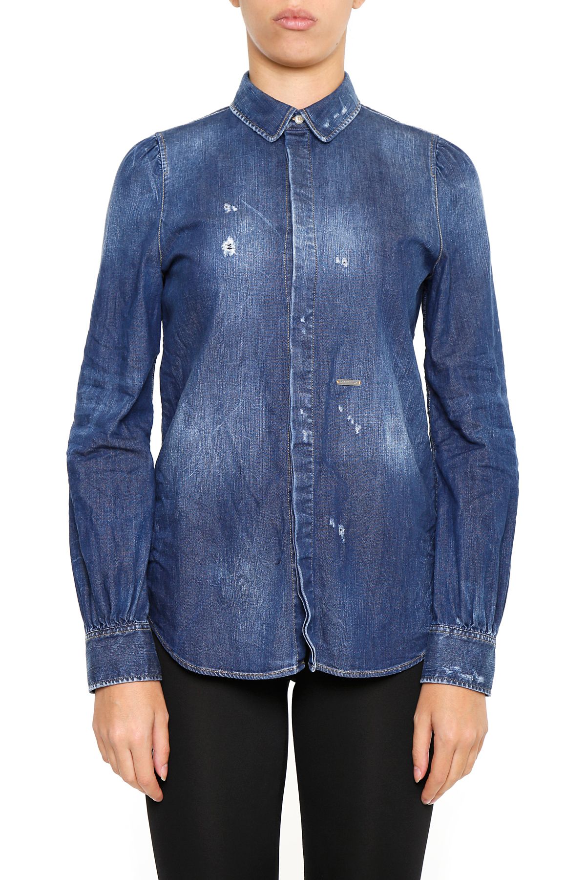 denim shirt in blue denim