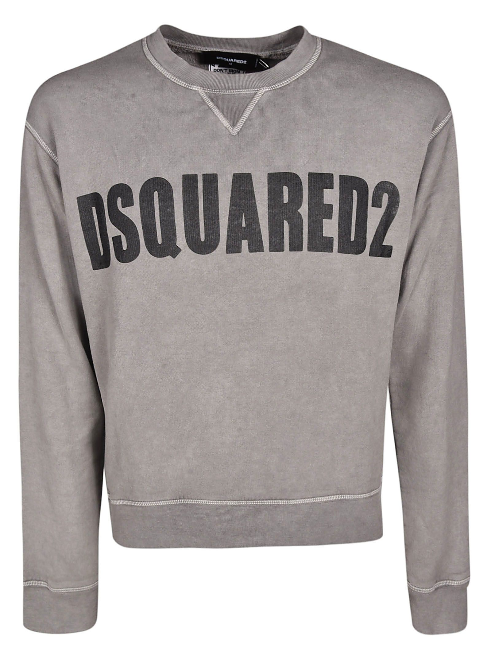 logo sweatshirt in grigio marrone