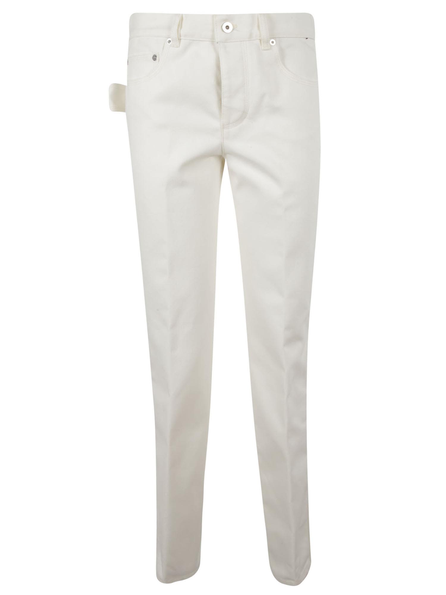 Bottega Veneta Bottega Veneta Plain Colour Denim Trousers - White