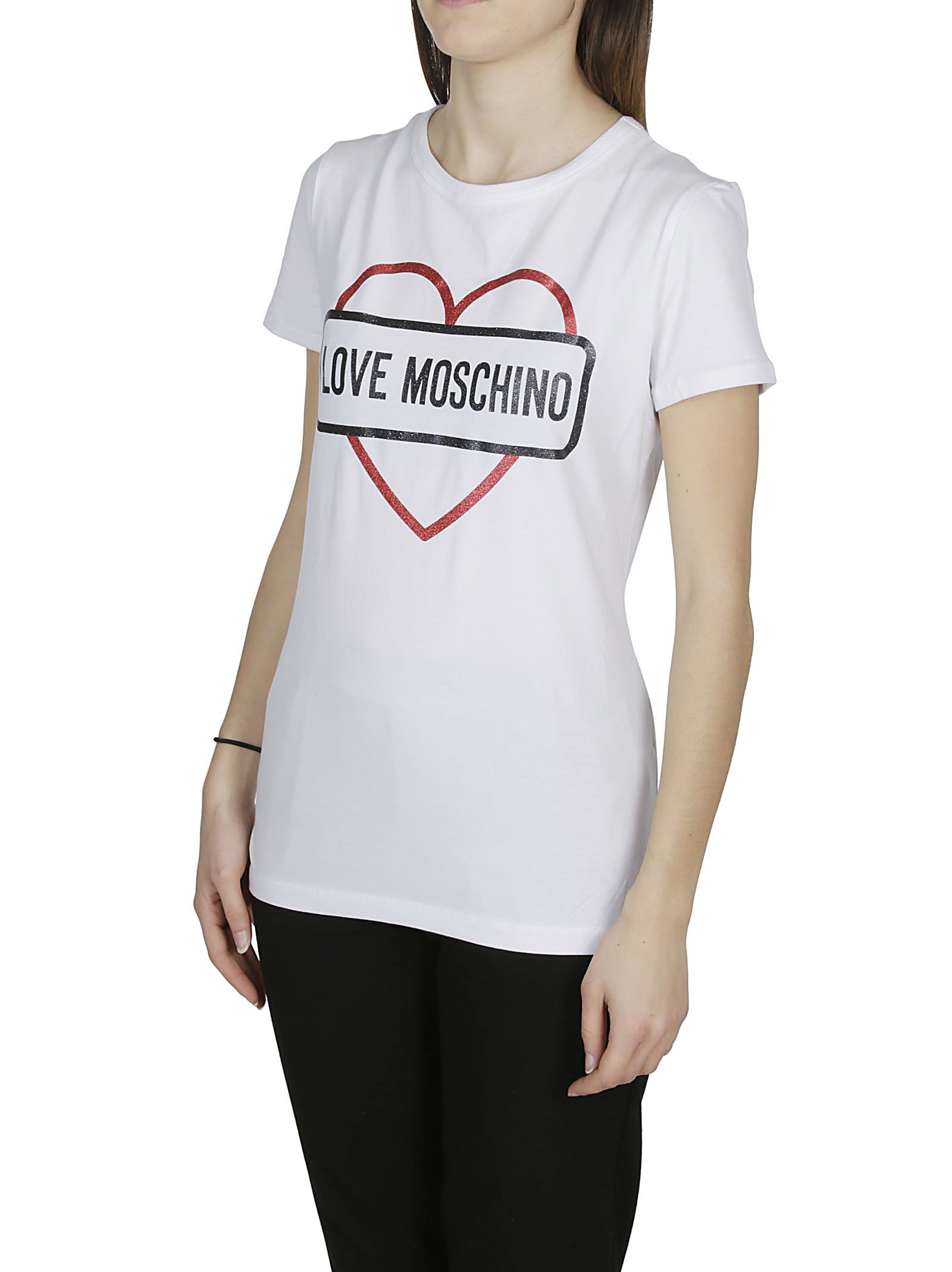 Love Moschino Love Moschino Logo Heart Print T-shirt - White - 10860929 ...