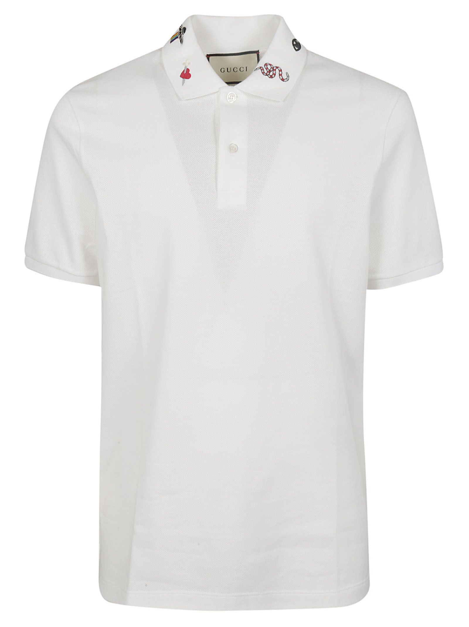Gucci Gucci Embroidered Polo Shirt - WHITE - 10862521 | italist