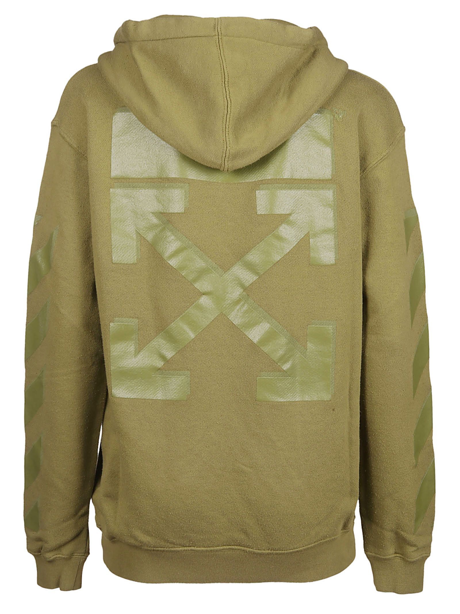 Off-White Off-White Diagonal Long Hoodie - Military Green - 10917636 ...