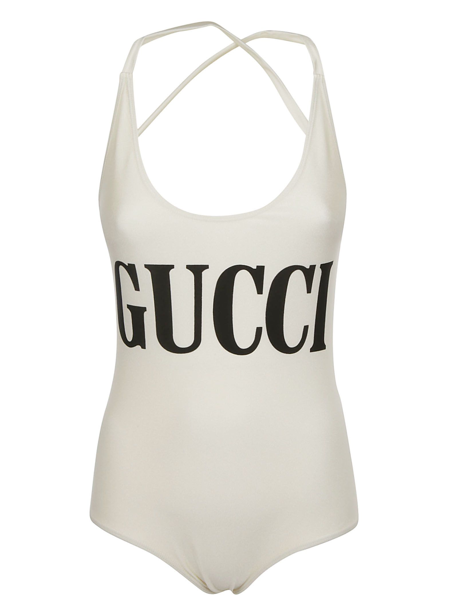 Gucci Gucci Logo Print Swimsuit - White - 10859976 | italist