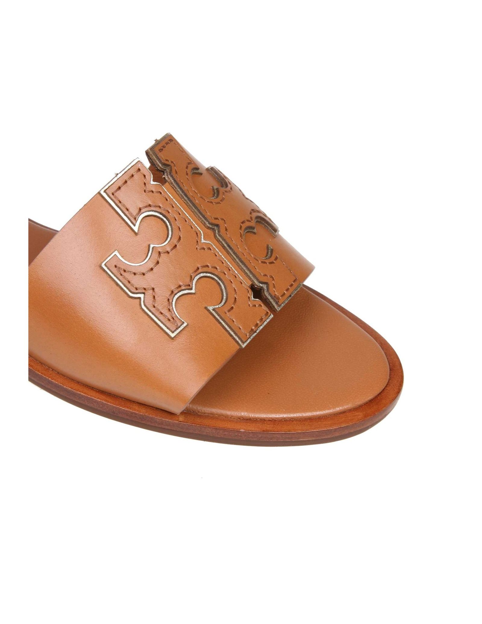 brown leather tory burch sandals