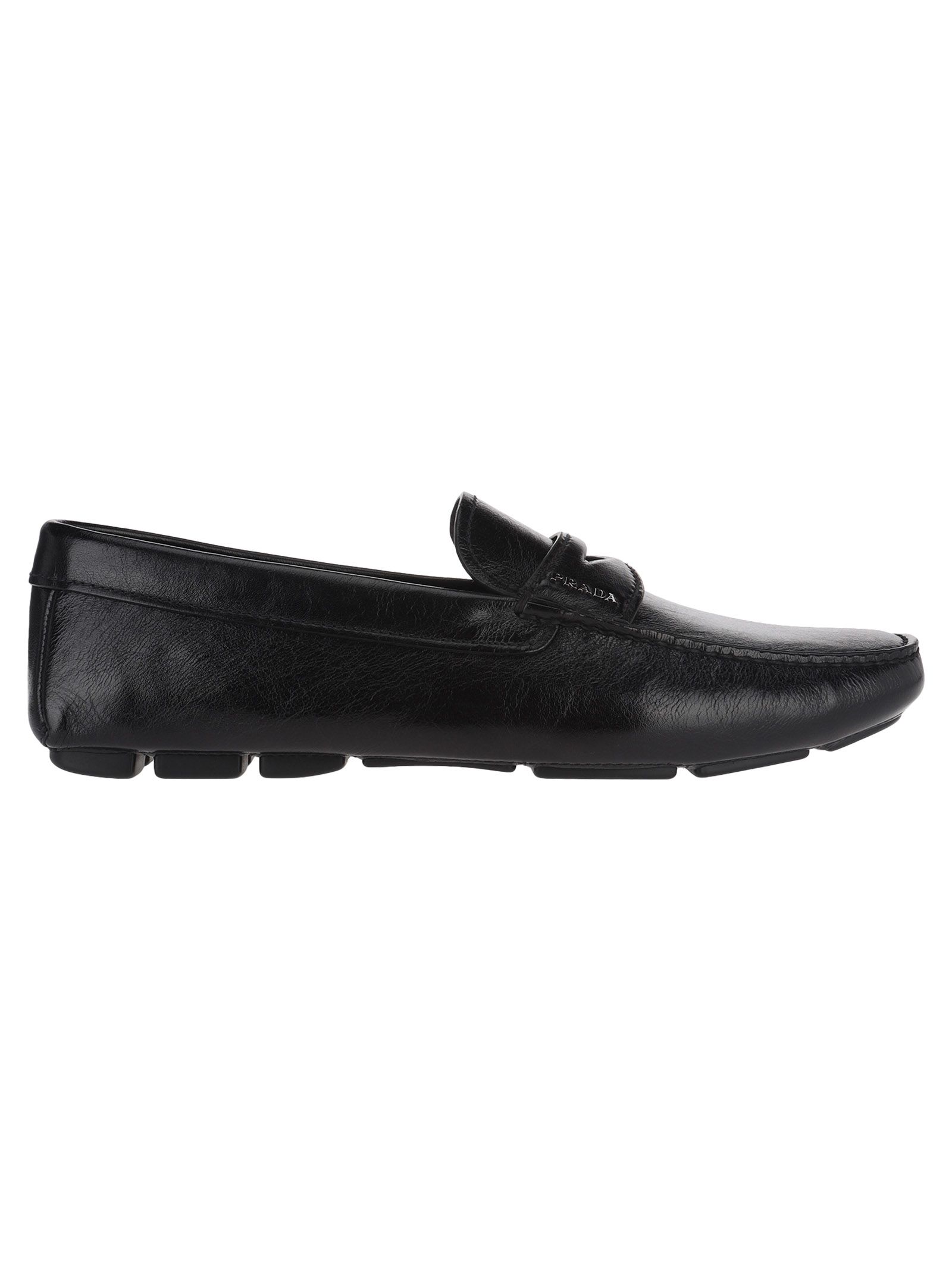 Click to view more detailed imagery on our partner's website Prada Driver Leather Loafers In Black