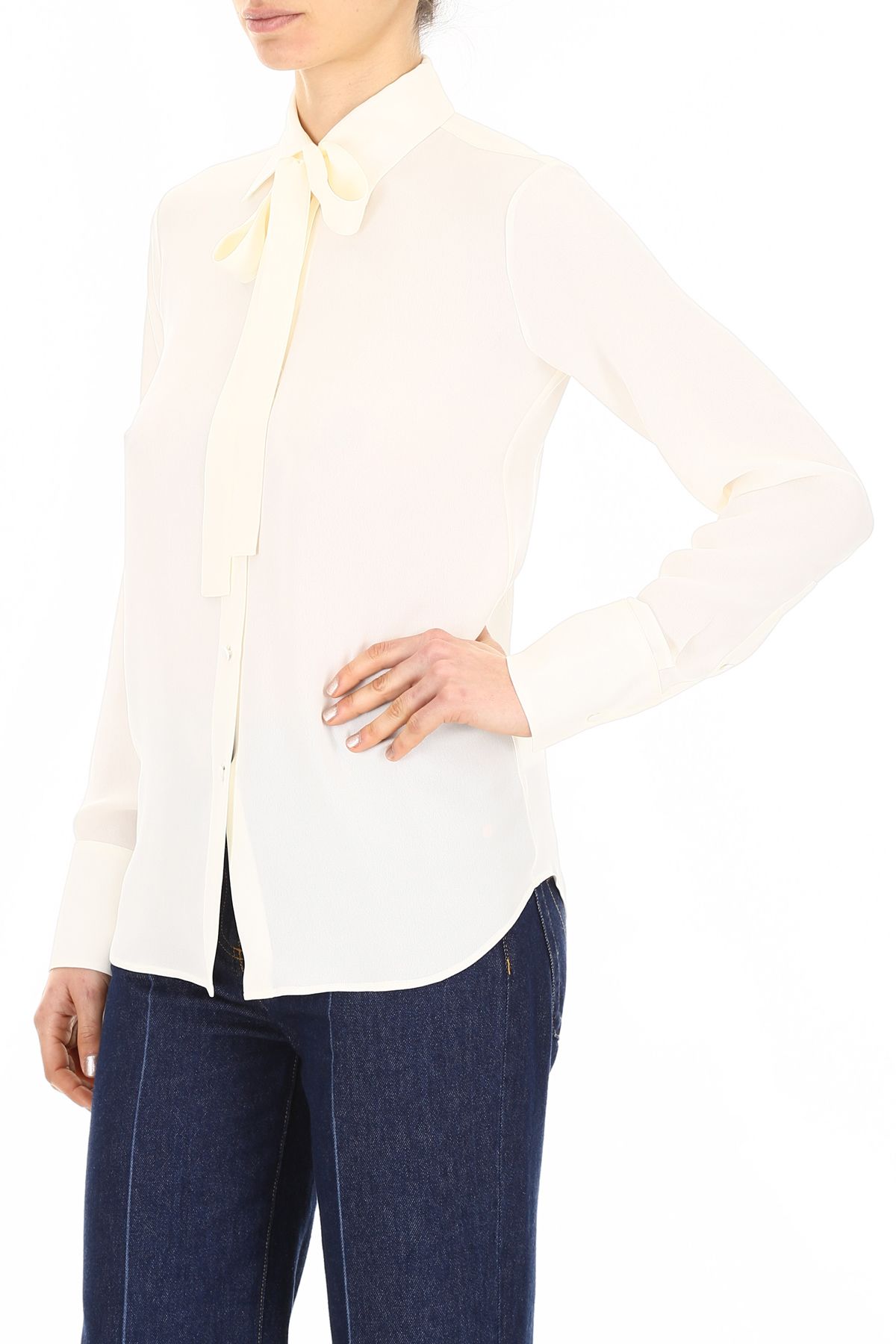 valentino valentino shirt with detachable ribbon avorio valentino valentino shirt with detachable ribbon avorio