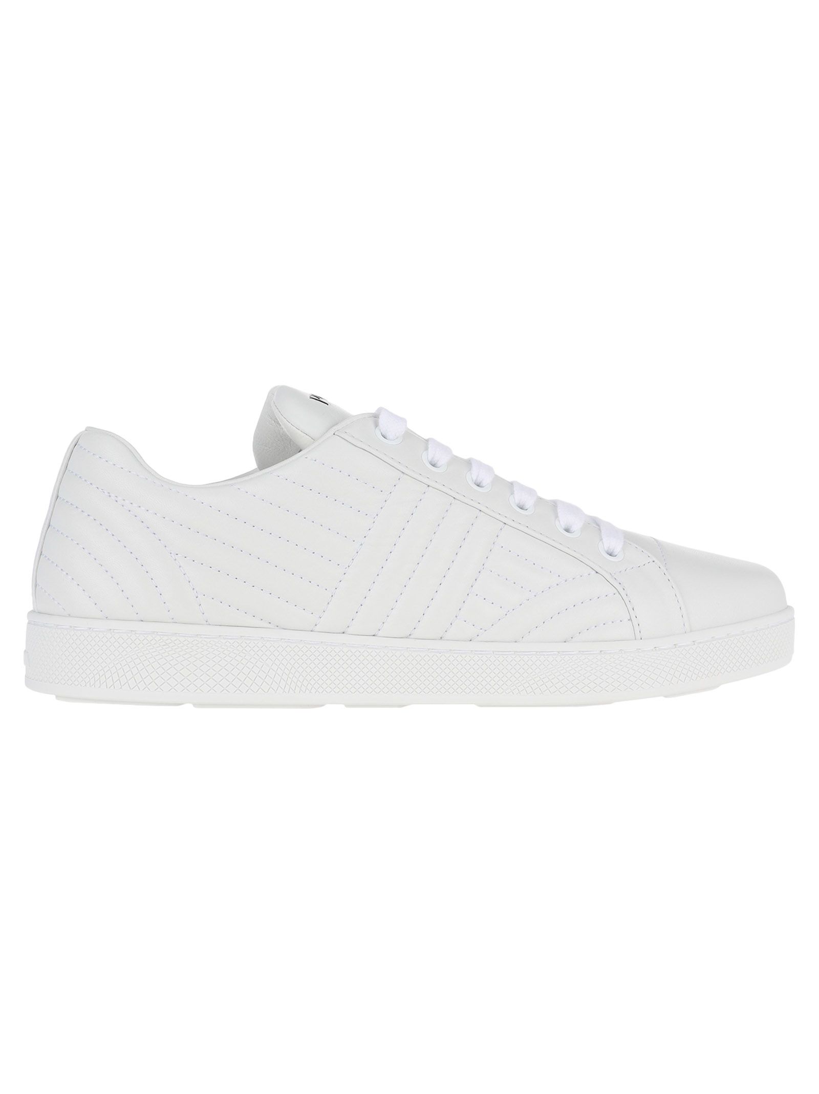 Click to view more detailed imagery on our partner's website Prada Leather Sneakers In White