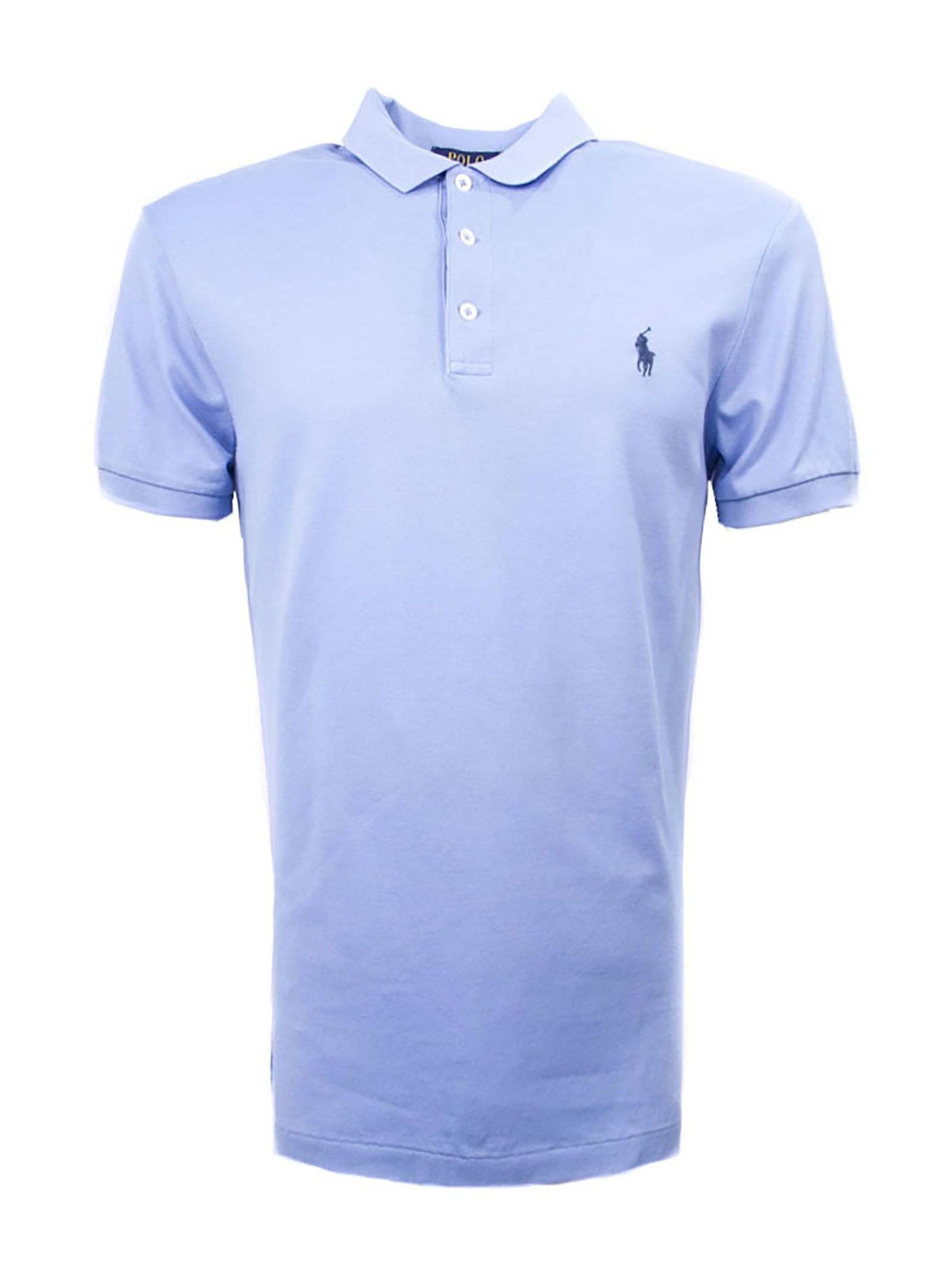 Ralph Lauren Light Blue Cotton Polo Shirt In Celeste | ModeSens