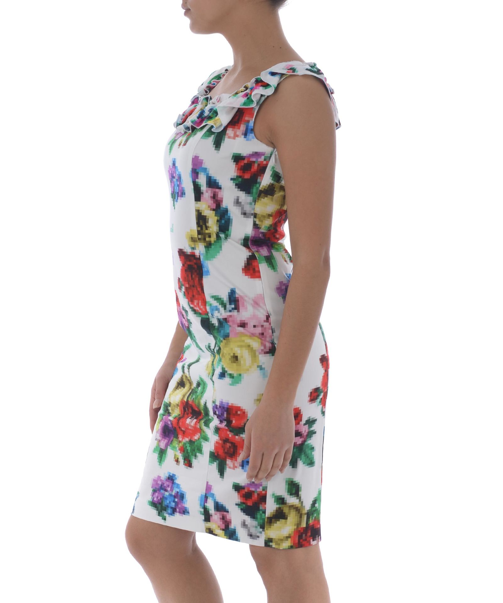 Love Moschino Love Moschino Floral Pixel Print Dress - Bianco ...