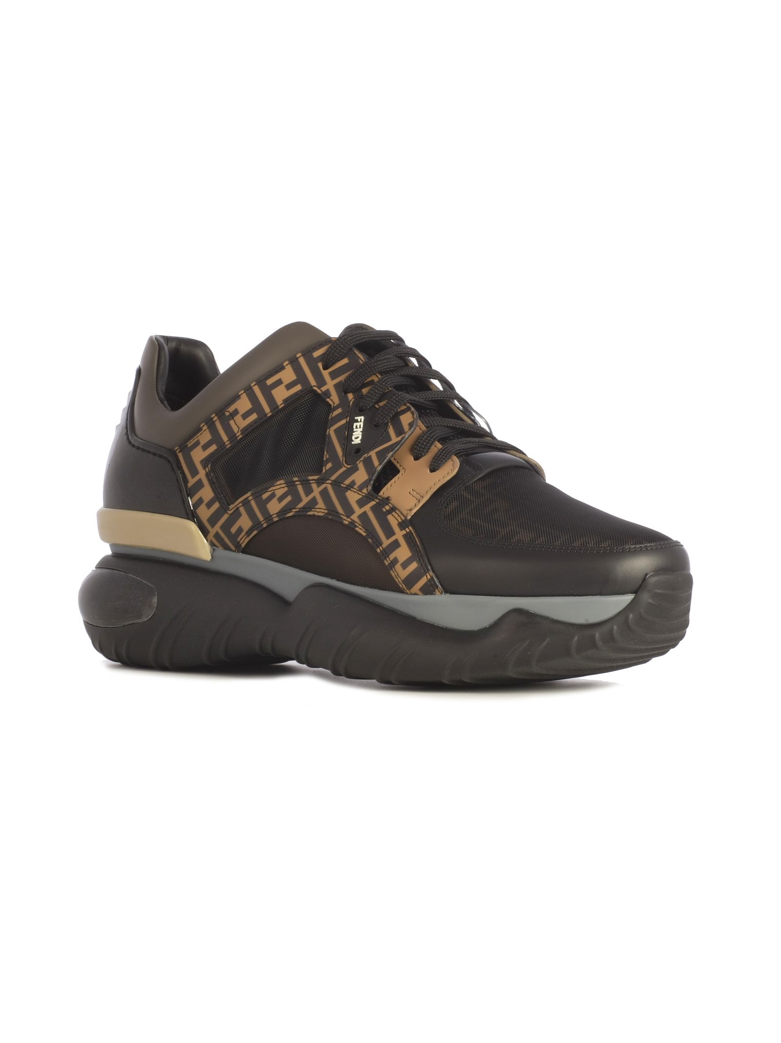 Fendi Fendi Monogram Runner Sneakers - Nocciola Black - 10861425 | italist