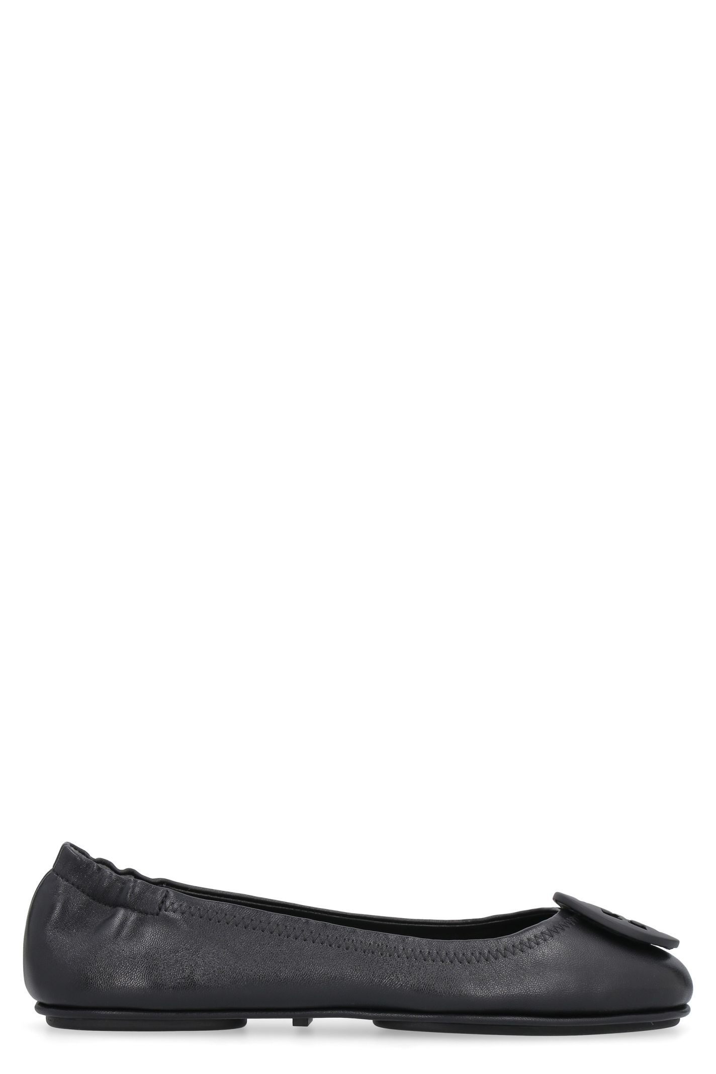 Click to view more detailed imagery on our partner's website Tory Burch Minnie Leather Travel Ballet Flats In Black
