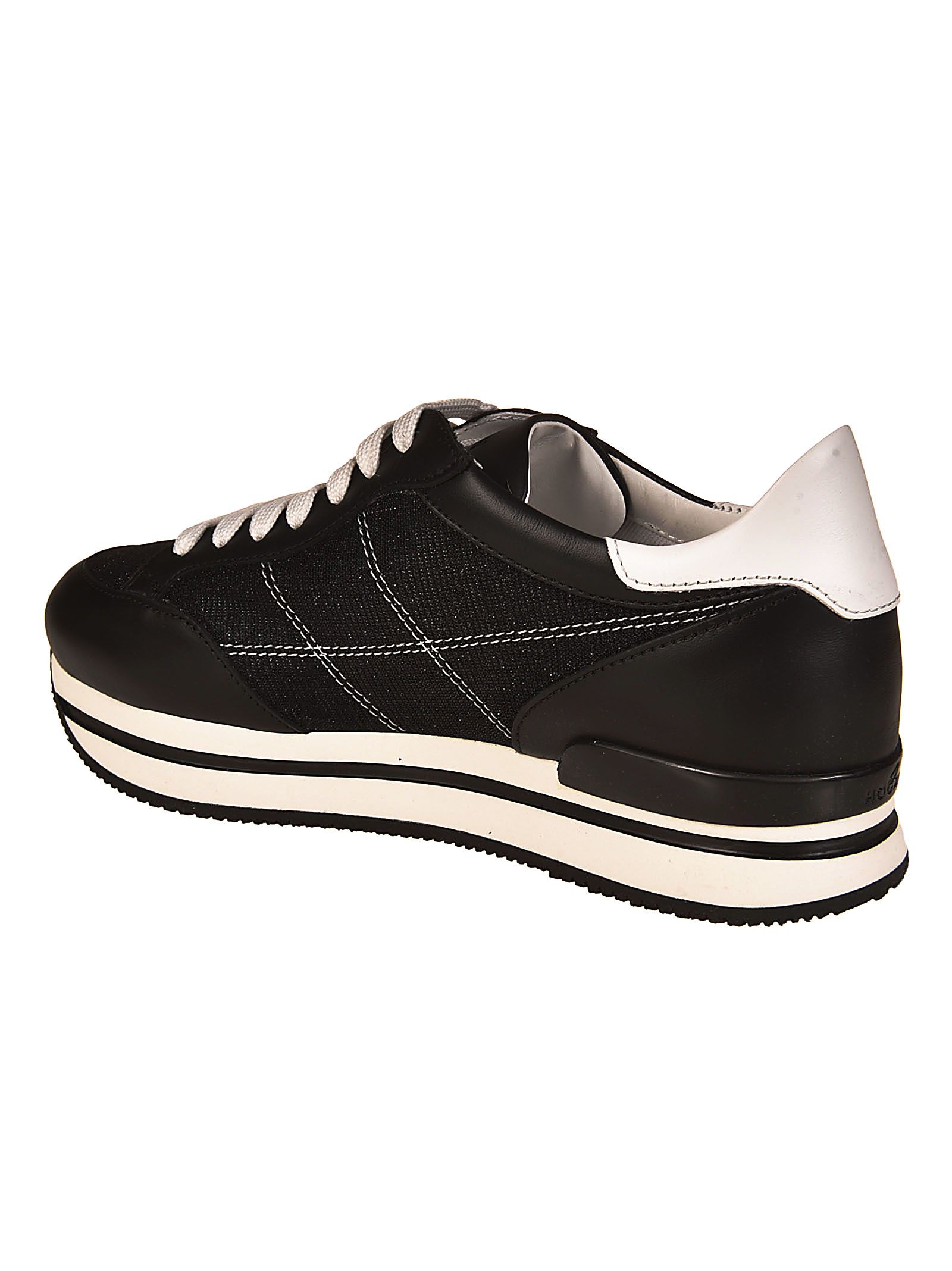 logo stitched platform sneakers black logo stitched platform sneakers black