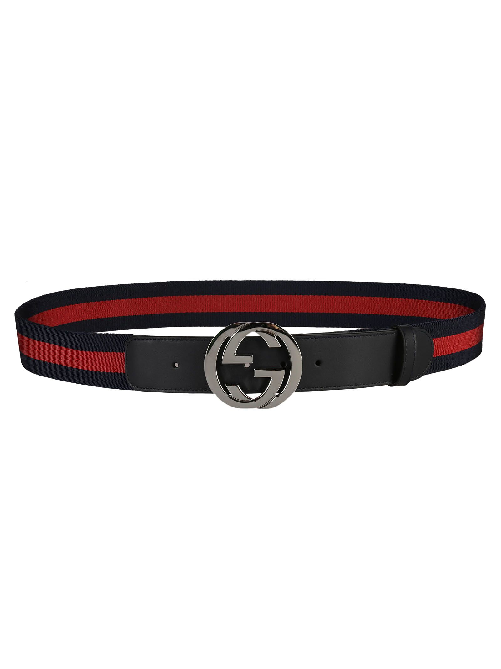 Gucci Gucci Web Stripe GG Buckle Belt - Blue/Red - 6303798 | italist