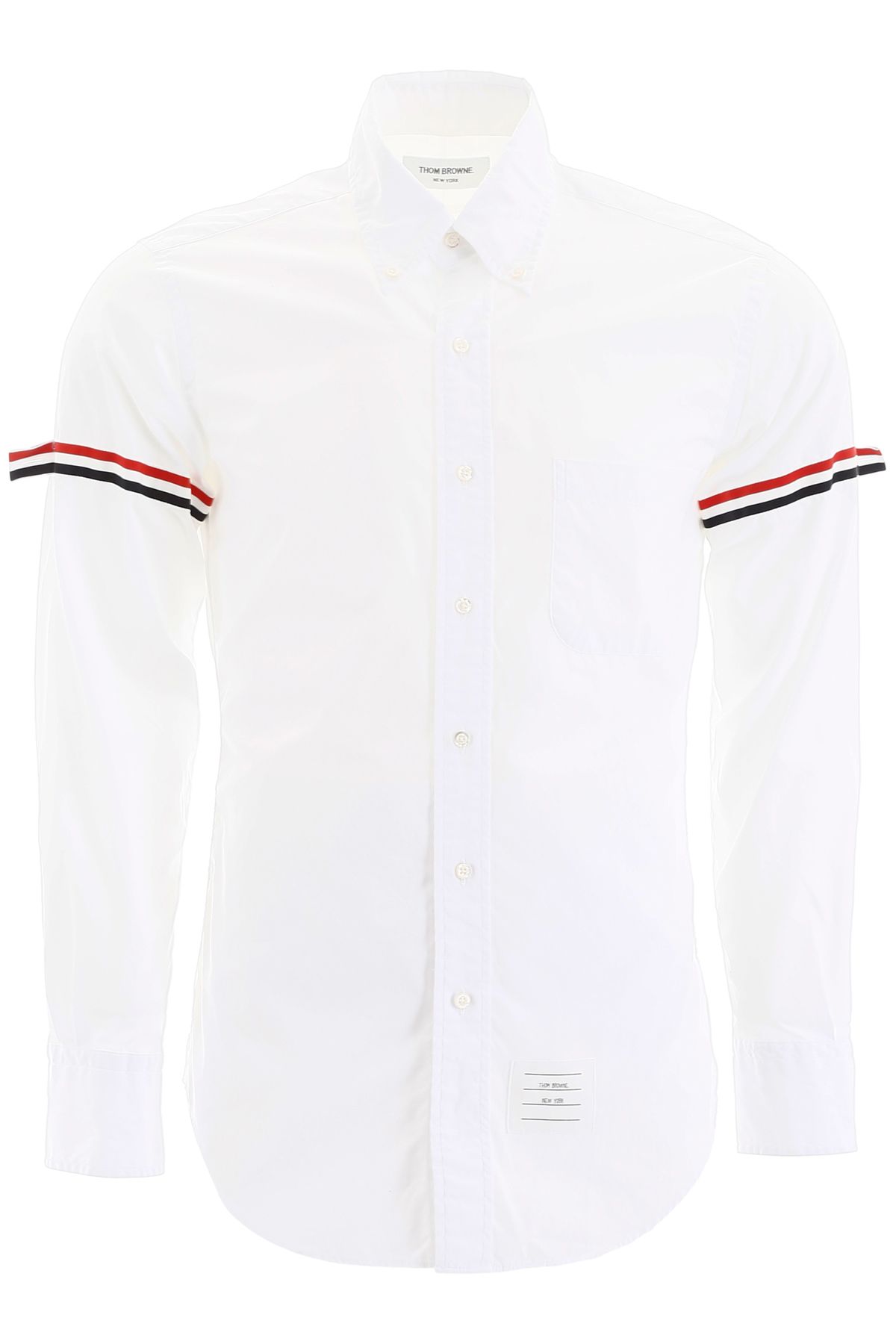 Thom Browne Shirt With Tricolor Bands | ModeSens