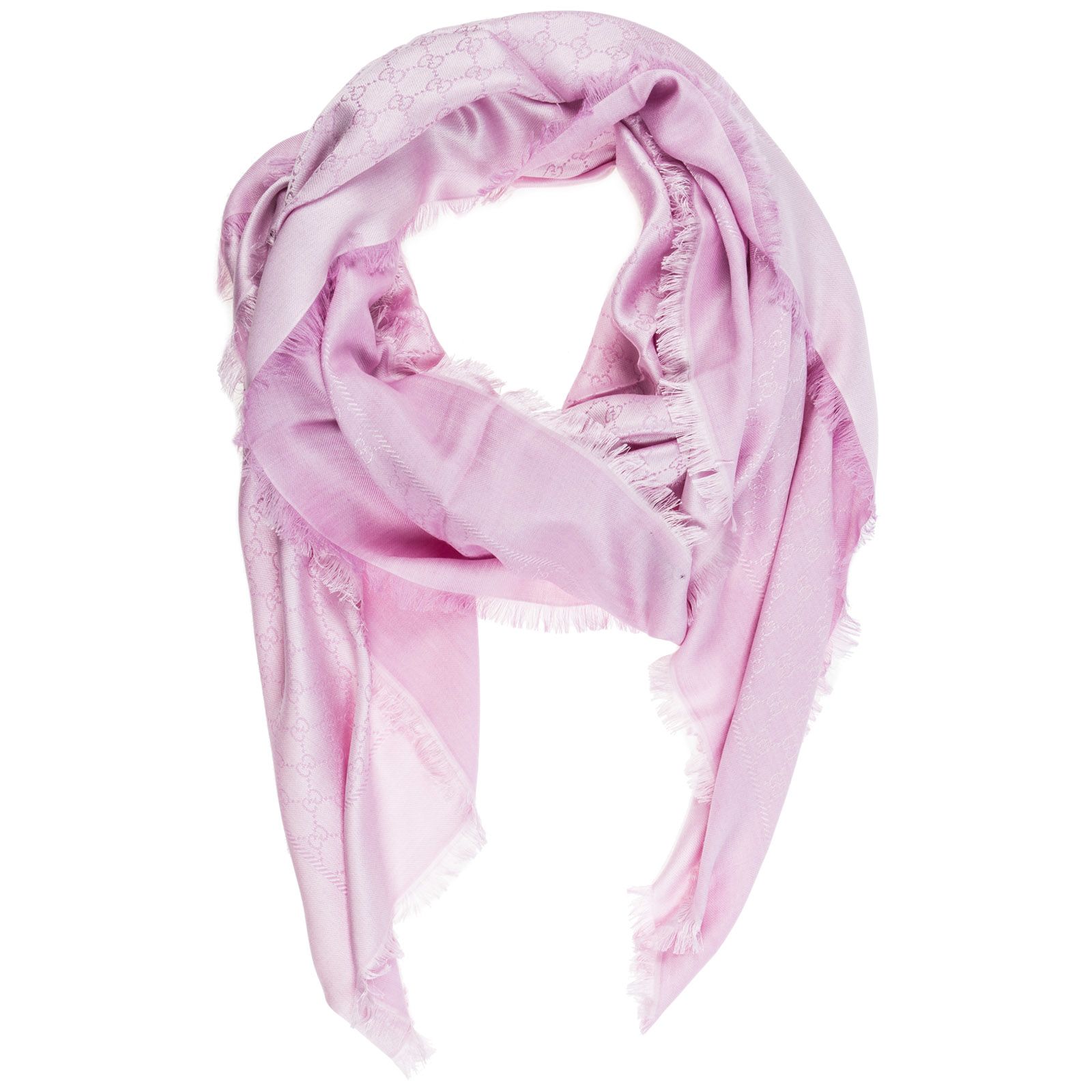 Gucci Gg Motif Pattern Scarf In Pink 