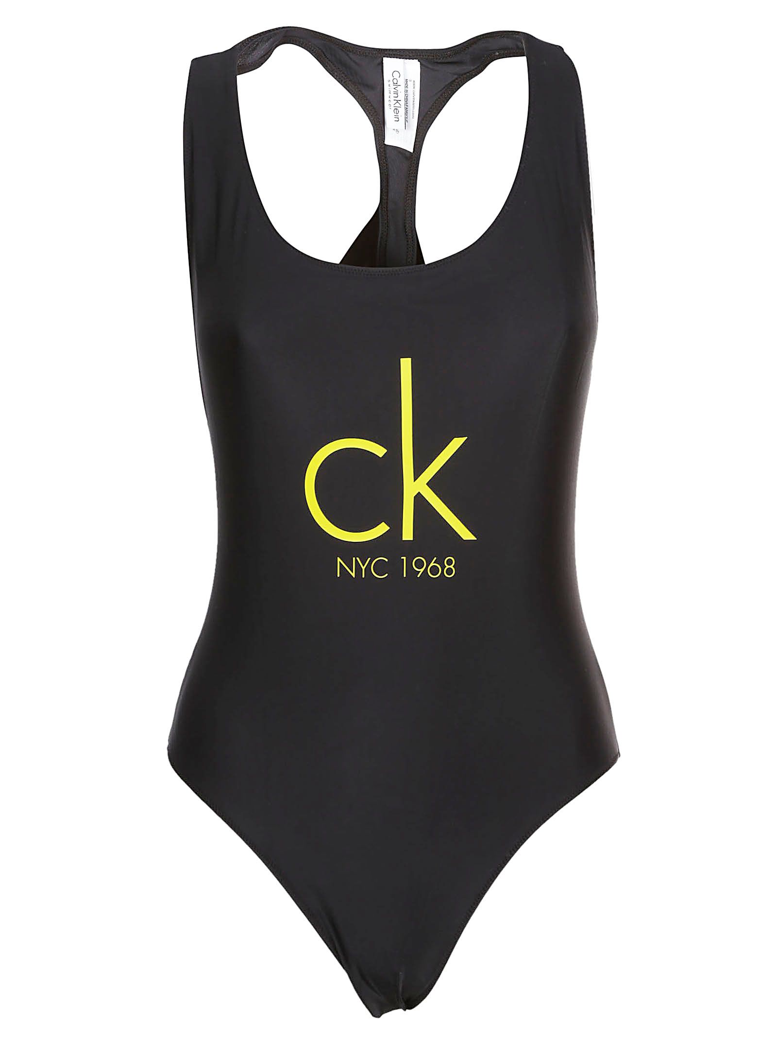 Calvin Klein Calvin Klein Logo Racerback Swimsuit - Pvh Black
