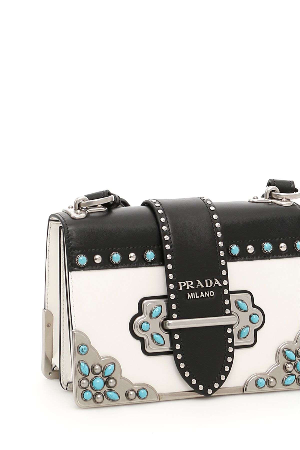 Prada Prada Cahier Bag - BIANCO+NERO|Bianco - 10612311 | italist