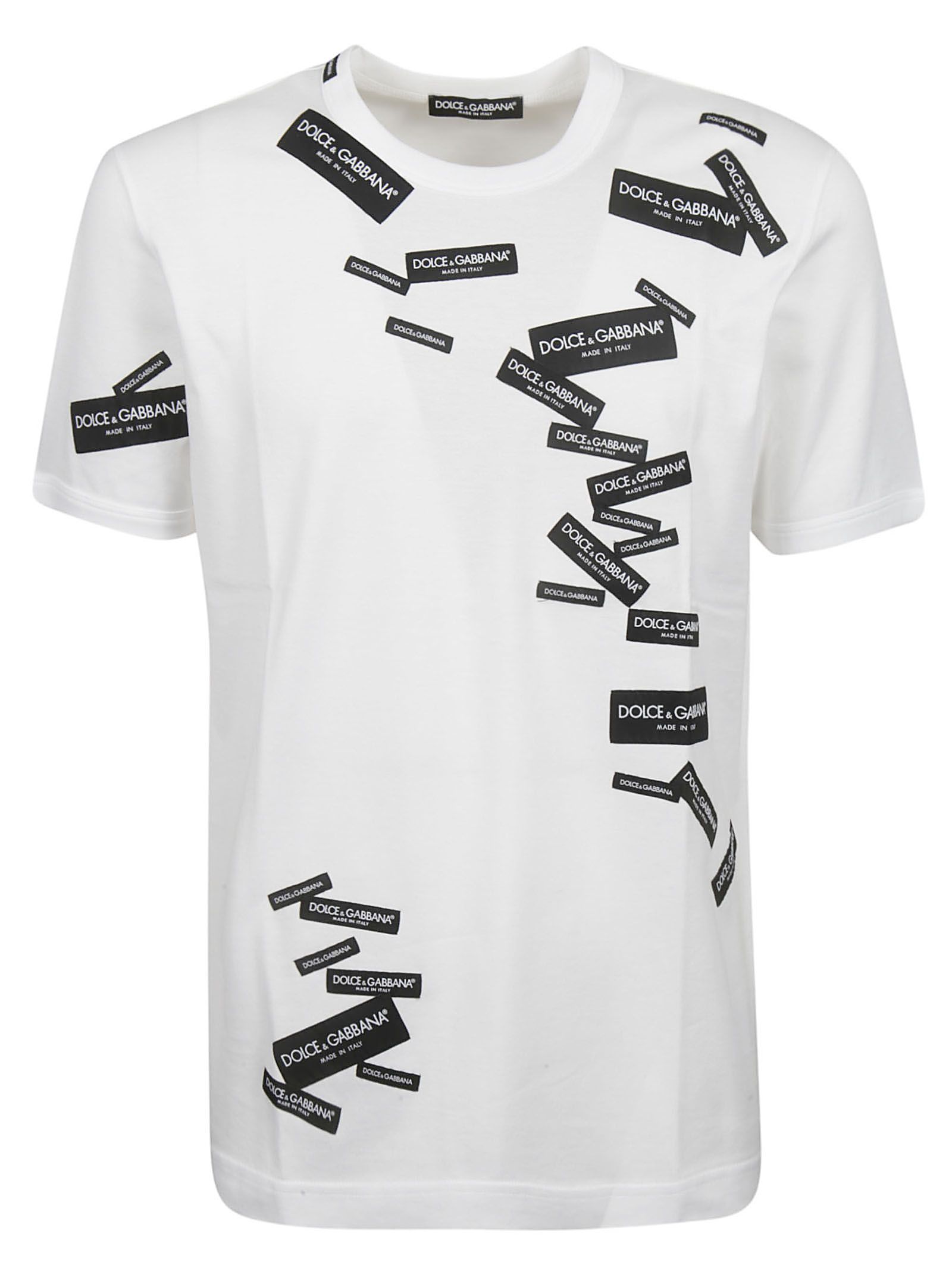 Dolce & Gabbana Dolce & Gabbana Logo Label Print T-shirt - White/Black ...