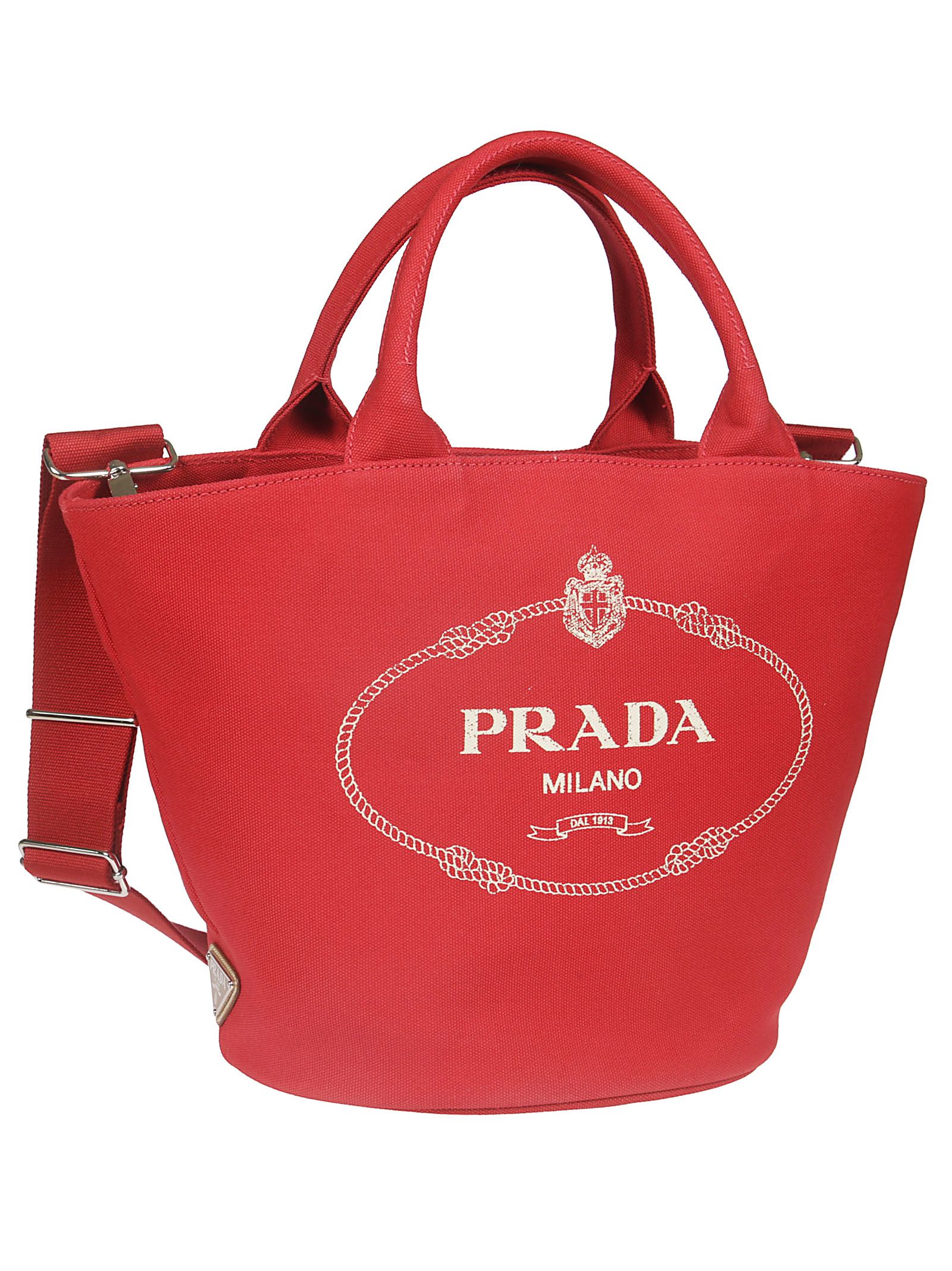 Prada Prada Logo Print Tote - Red - 10831217 | italist