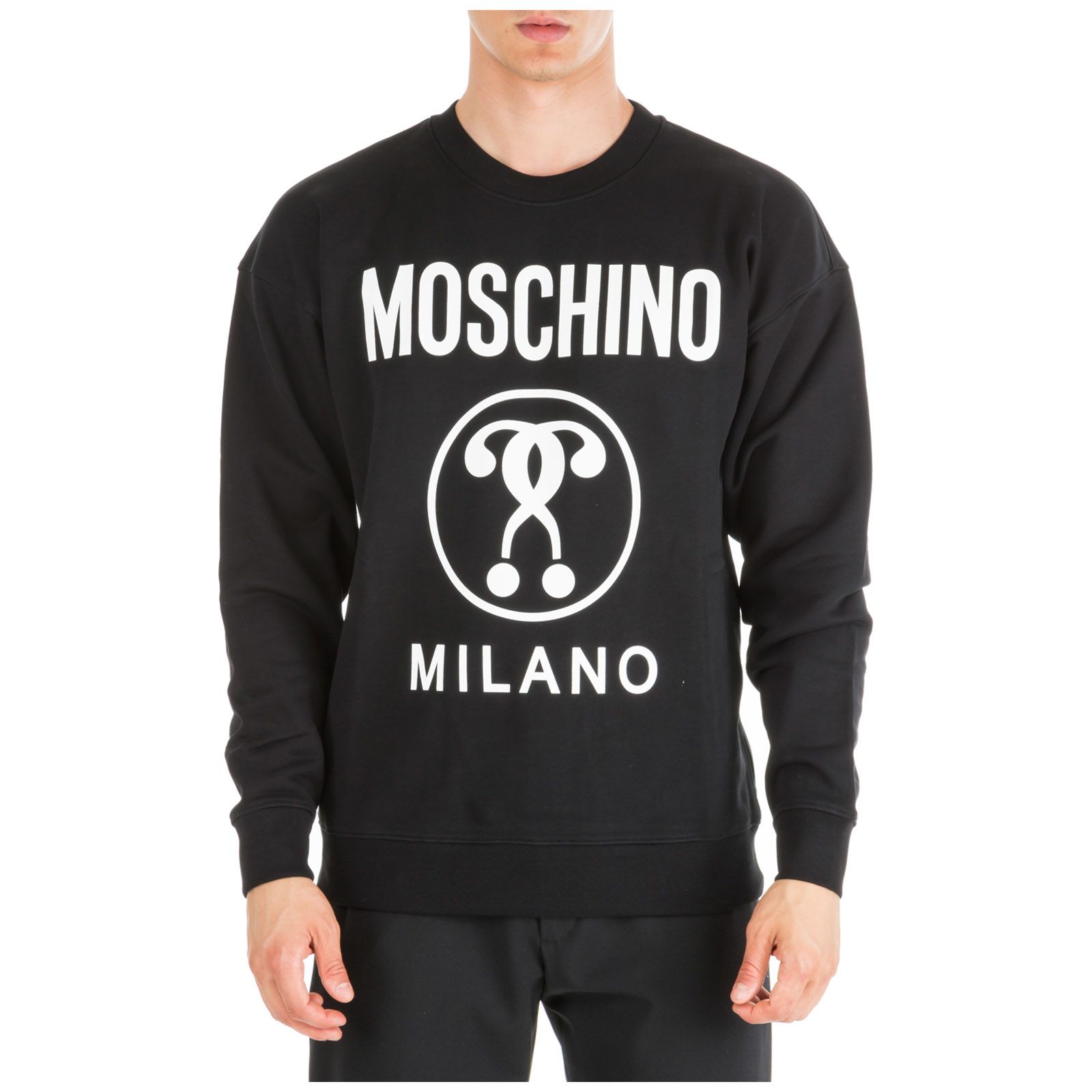 Moschino Double Question Mark Sweatshirt In Nero | ModeSens