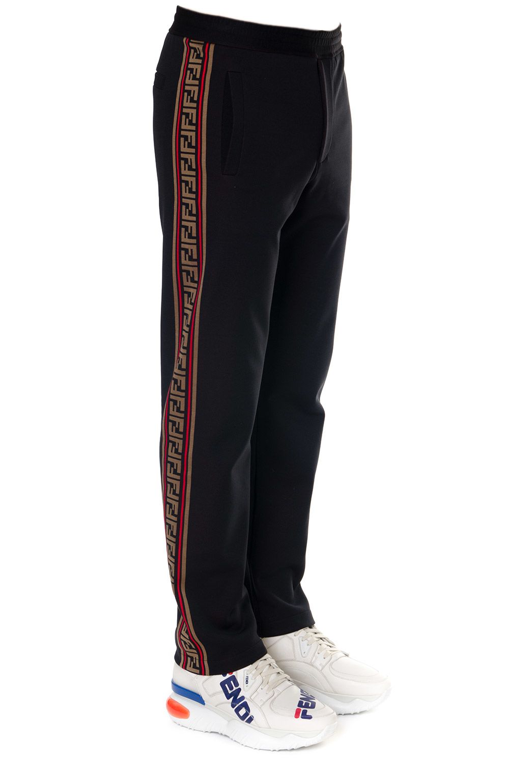 Fendi Fendi Black Logo Side Stripe Track Pants - Black - 10869324 | italist