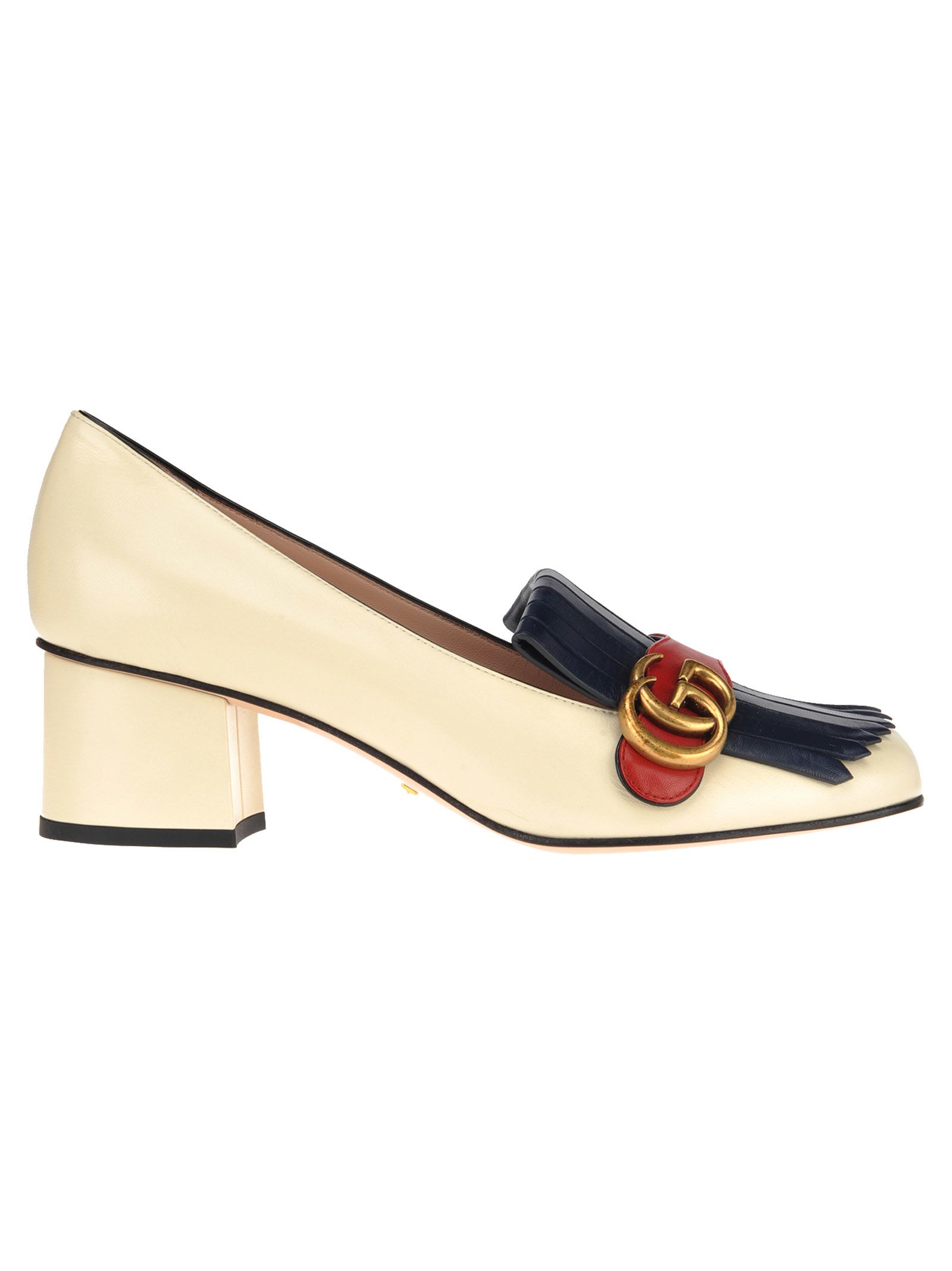 Gucci Gucci Mocassino Marmont T 65 - WHITE + RED + BLUE - 10784190 ...