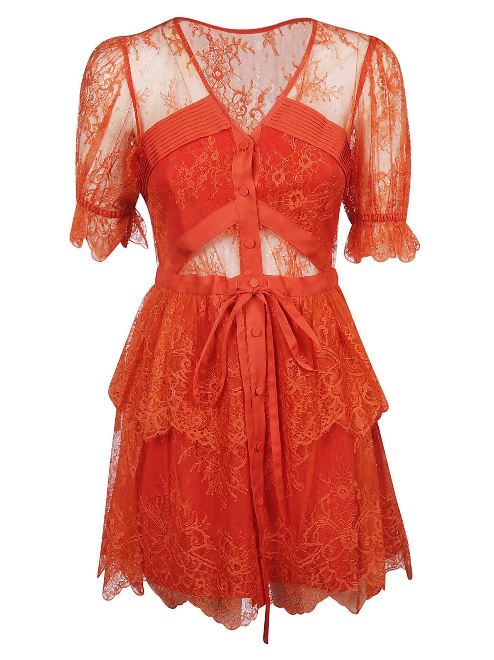pearson red lace short sleeve dress
