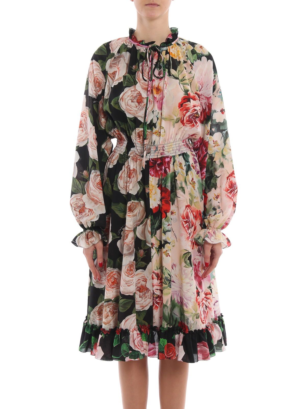 Dolce & Gabbana Dolce & Gabbana Double Floral Pattern Dress - Basic ...