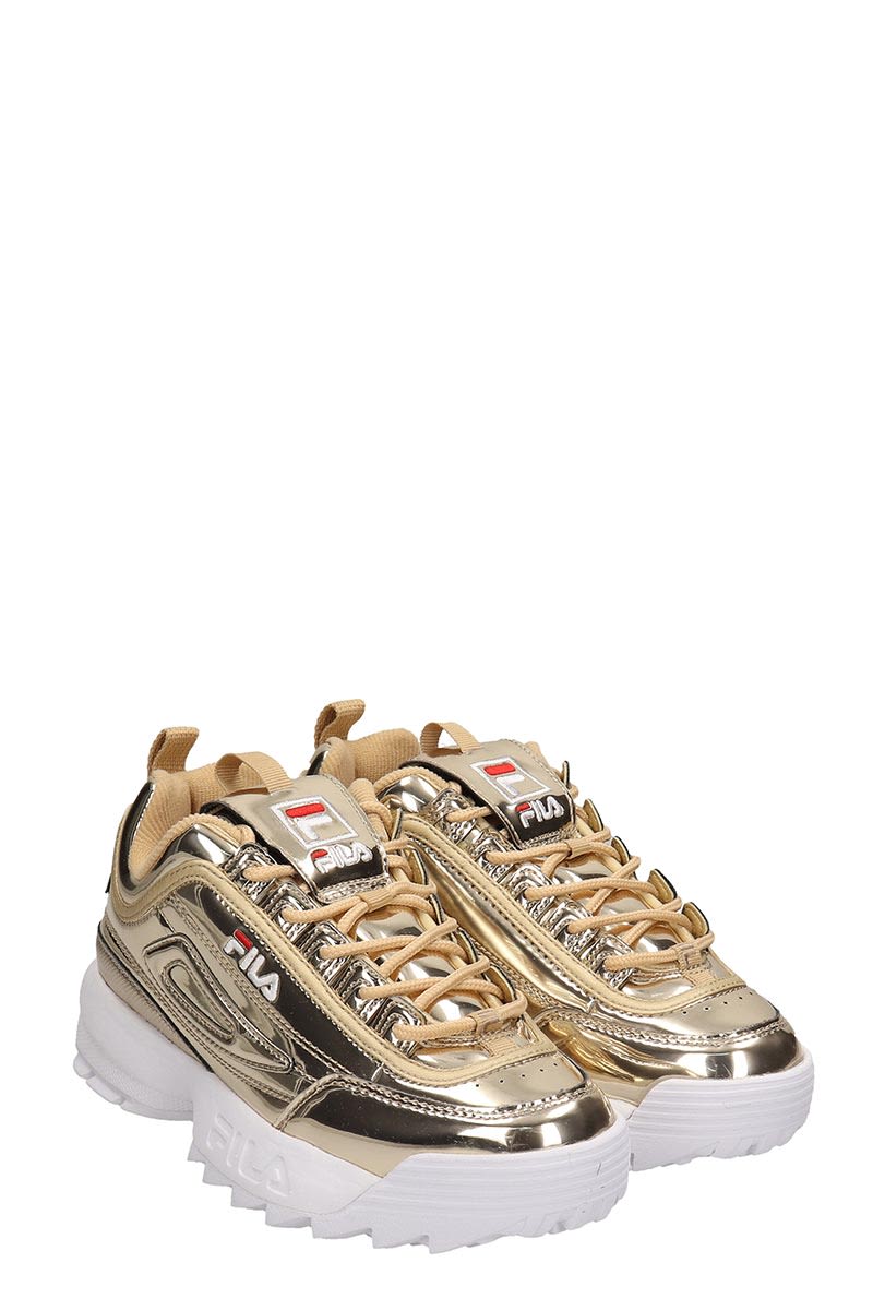 fila shoes gold and white