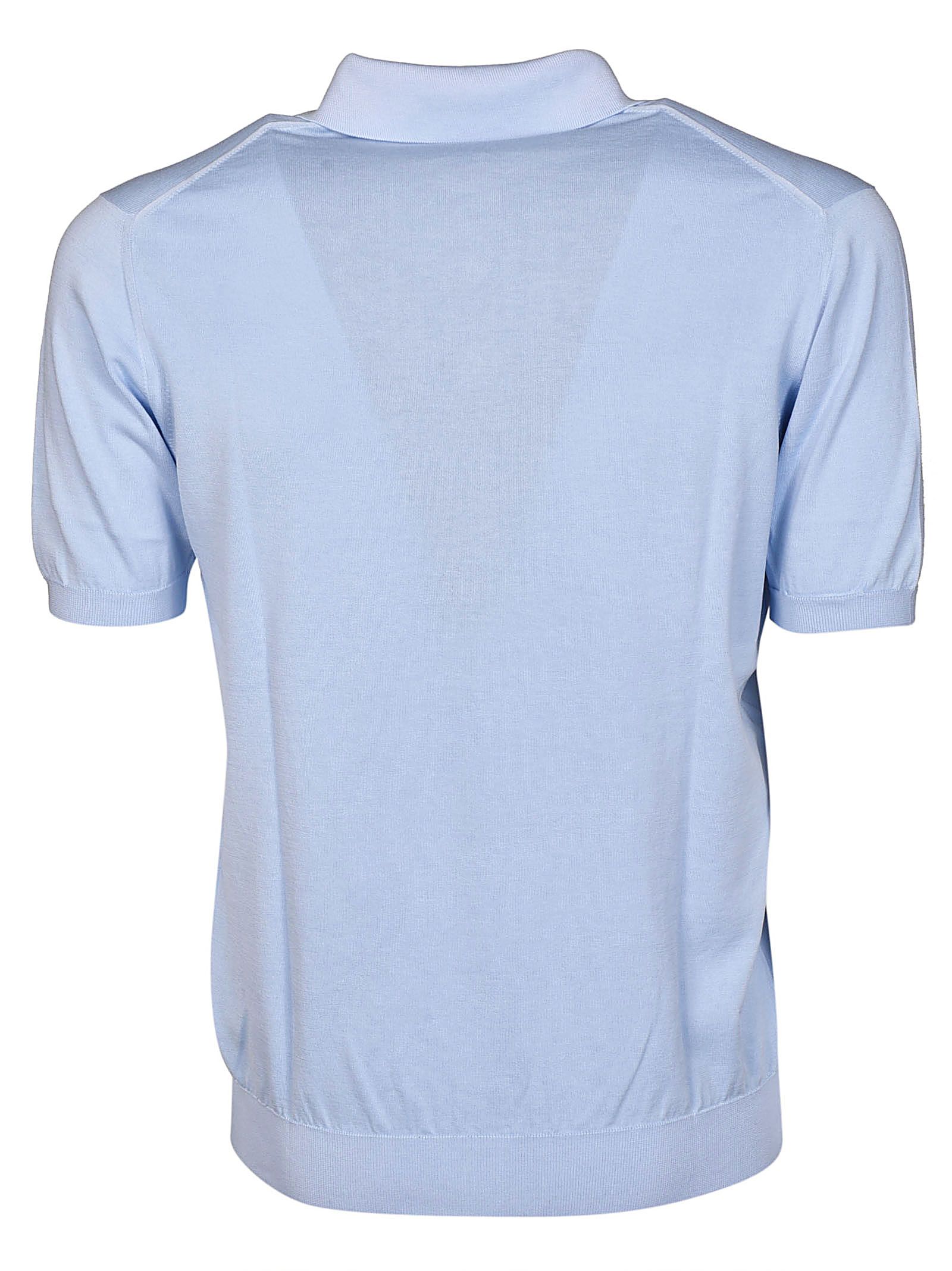 Fedeli Fedeli Classic-Fit Elastic Waistband Polo Shirt - Blue