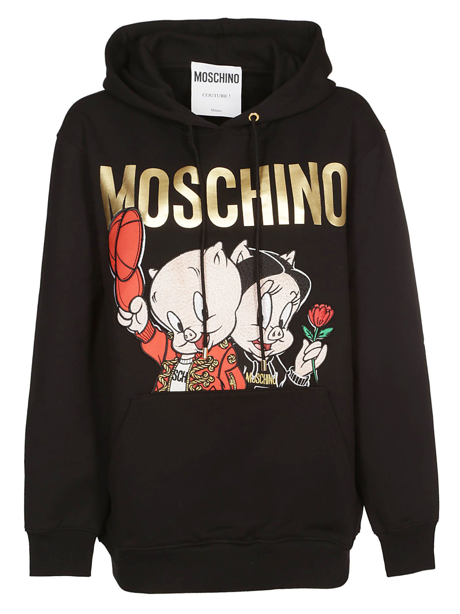 Moschino Moschino Porky Pig Hoodie - Black - 10794516 | italist