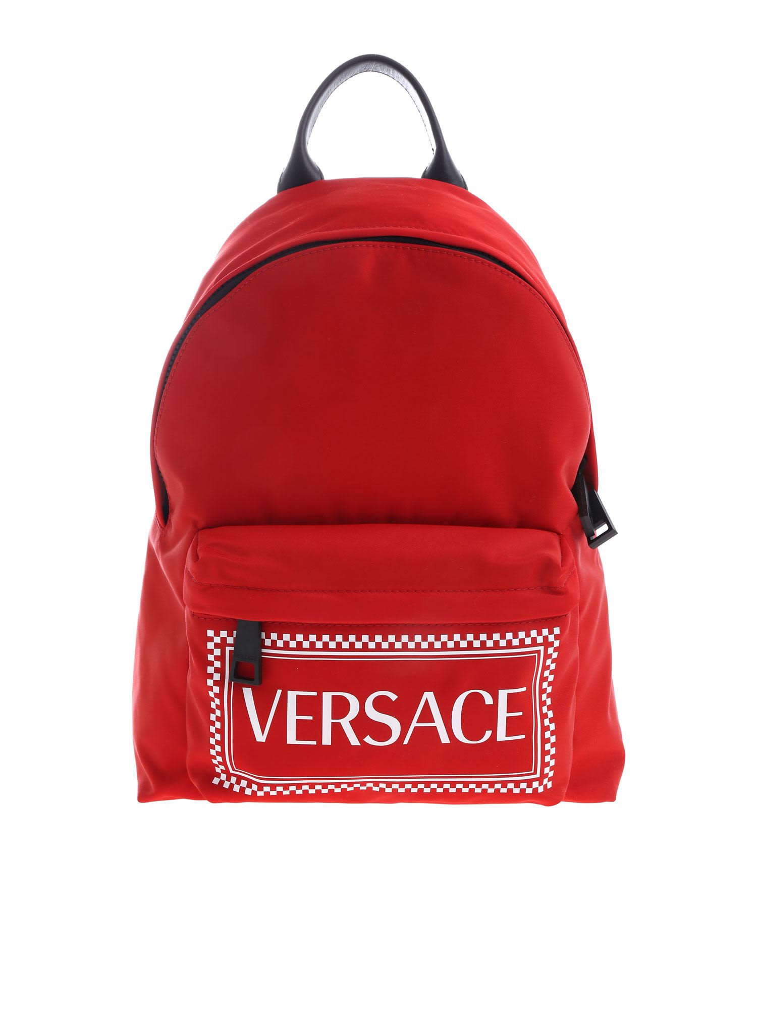 Versace Versace Logo Print Backpack - Red - 10833194 | italist