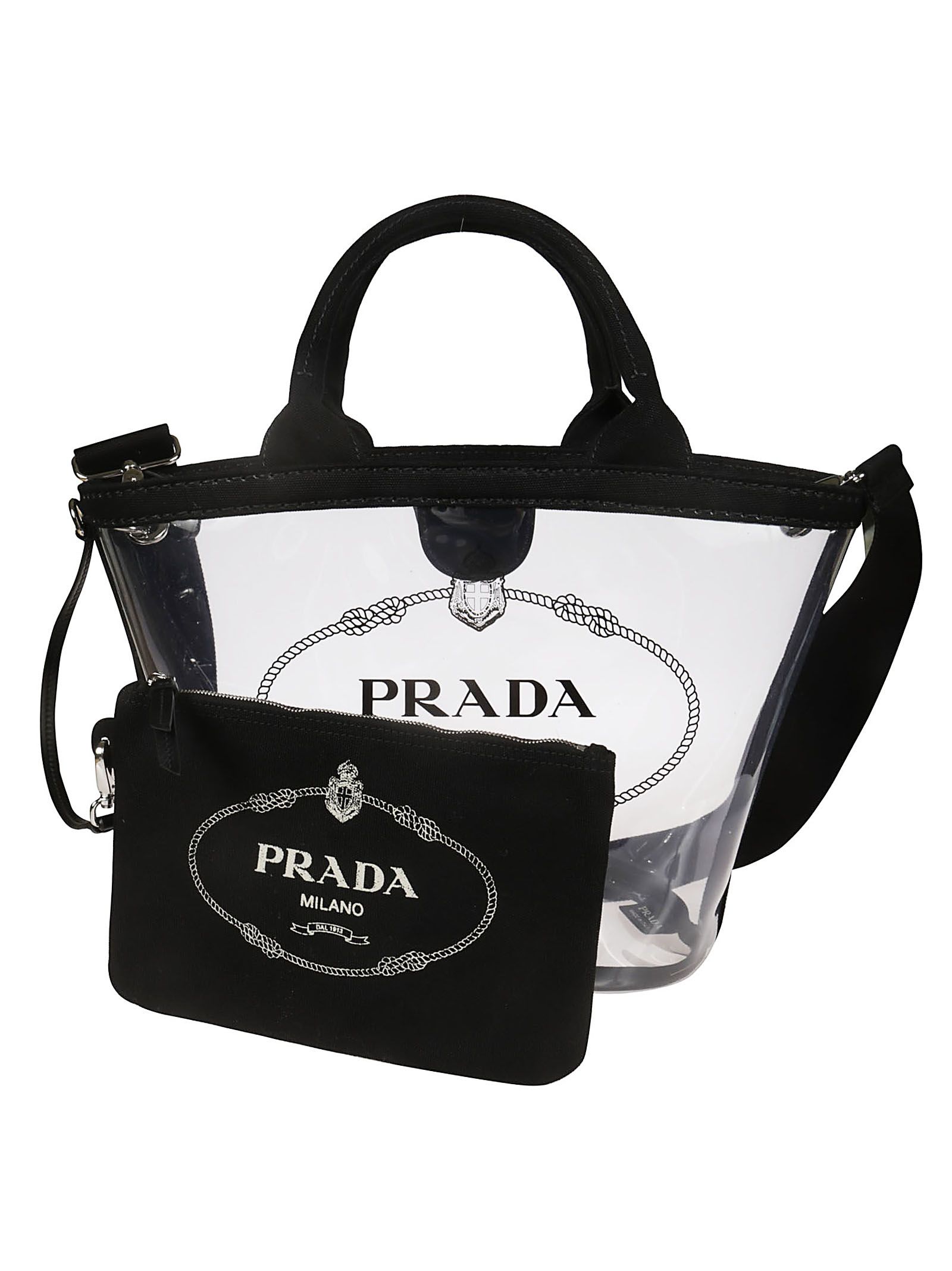 Prada Prada Clear Logo Tote - Black - 10831152 | italist