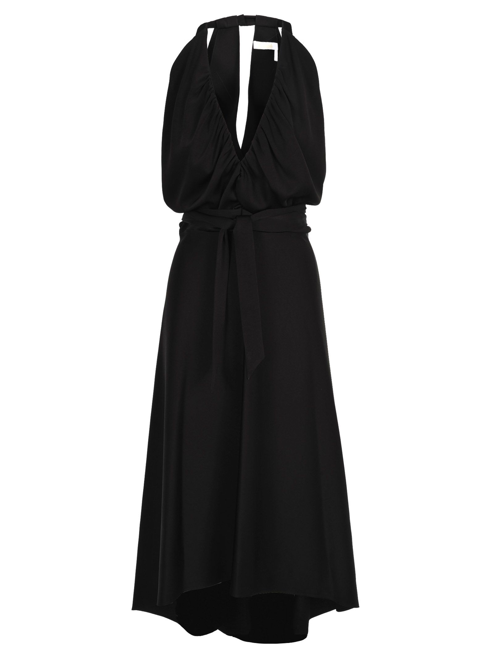 Chloé Chloe Draped Flared Midi Dress In Black | ModeSens