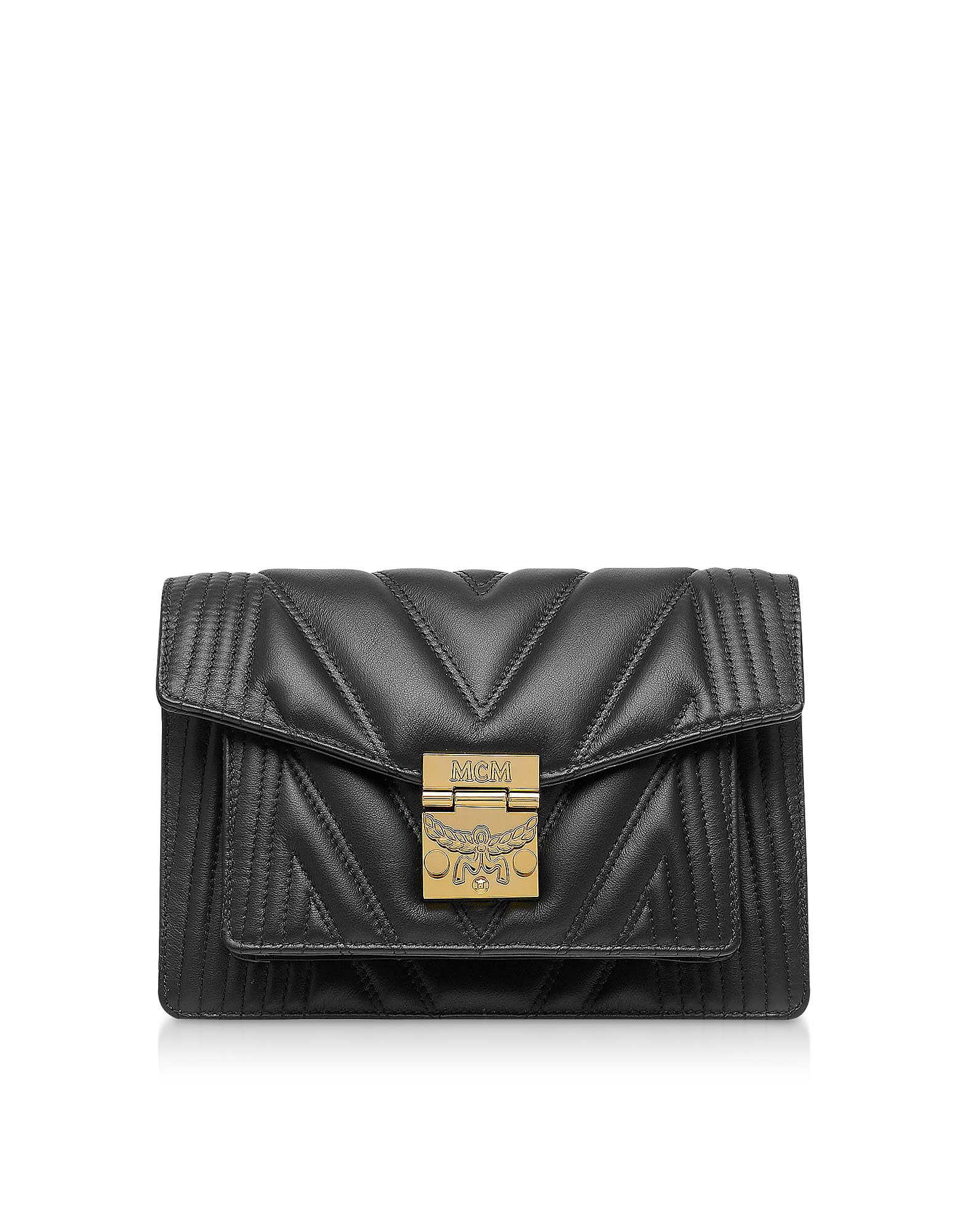 MCM Mcm Black Quilted Leather Patricia Crossbody Bag - Black - 10926724 | italist