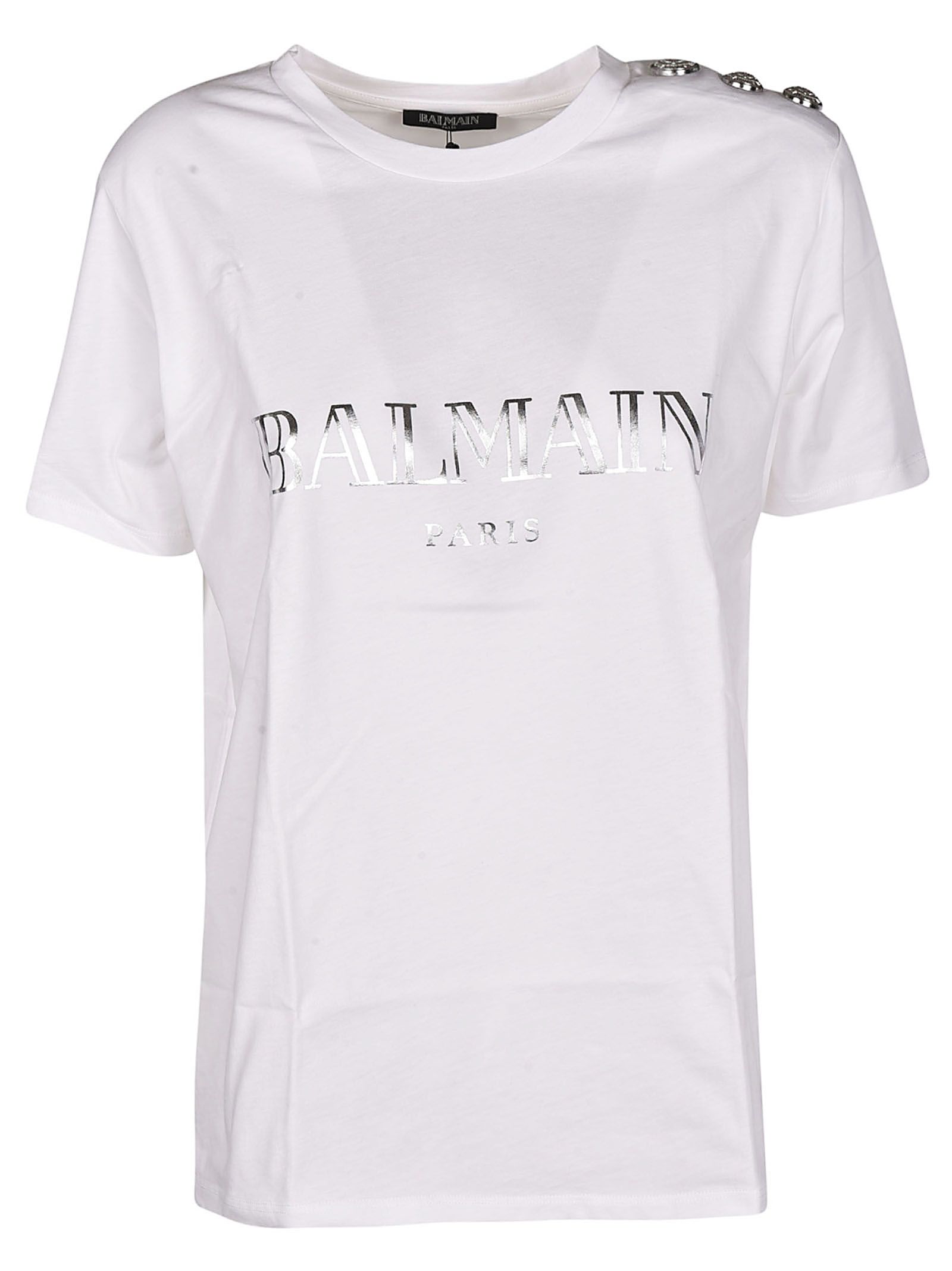 Balmain Balmain Embellished Buttons T-shirt - White - 10842325 | italist