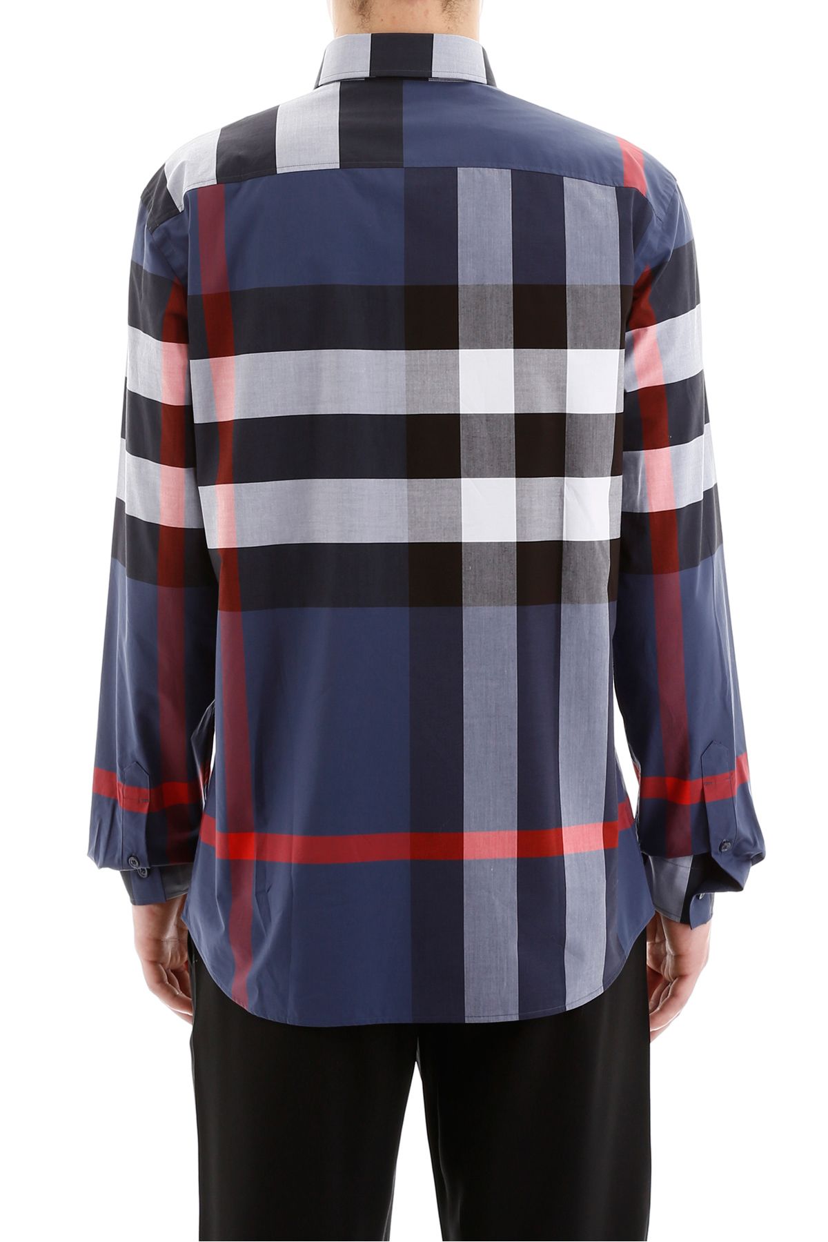 Burberry Burberry Shirt With Oversized Tartan Pattern CARBON BLUE IP