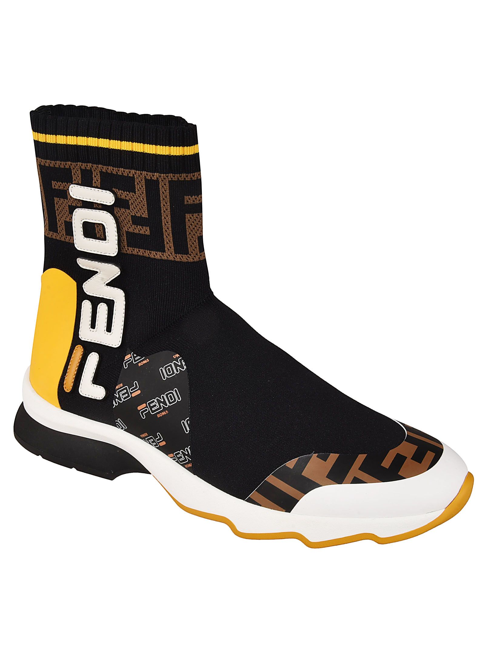 Fendi Fendi Fila X Logo Sock Sneakers - Black/Multicolor - 10901158 ...