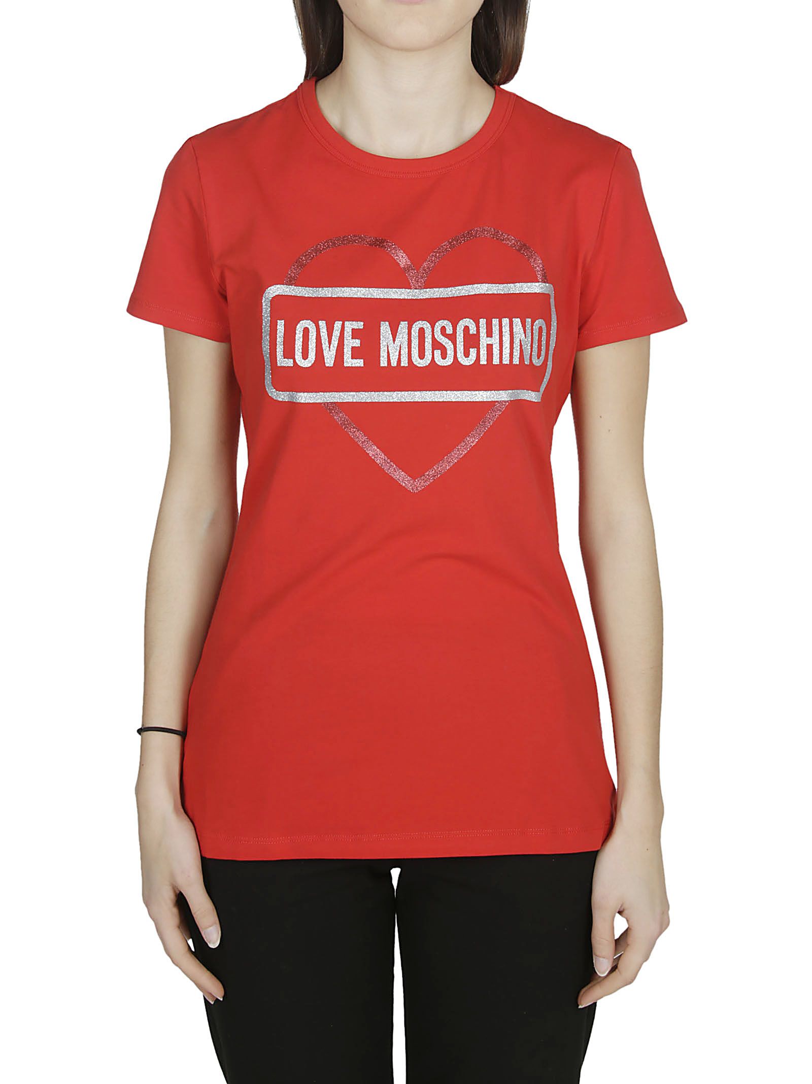 Love Moschino Love Moschino Logo Heart Print T-shirt - Red - 10860937 ...