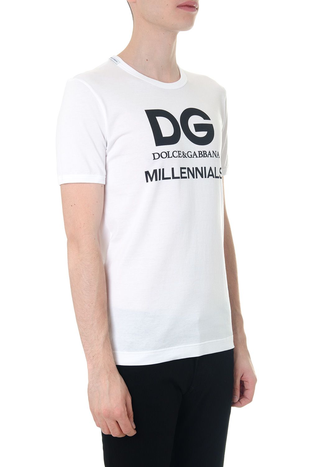 Dolce & Gabbana Dolce & Gabbana White Cotton T-shirt Dg Millenials ...
