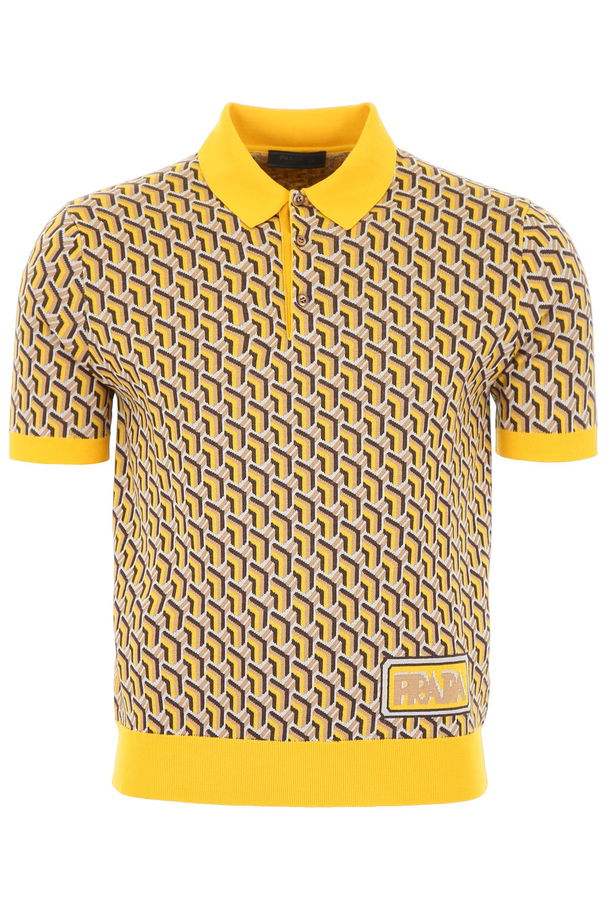 Prada Prada Knit Polo Shirt - SENAPE (Yellow) - 10923494 | italist