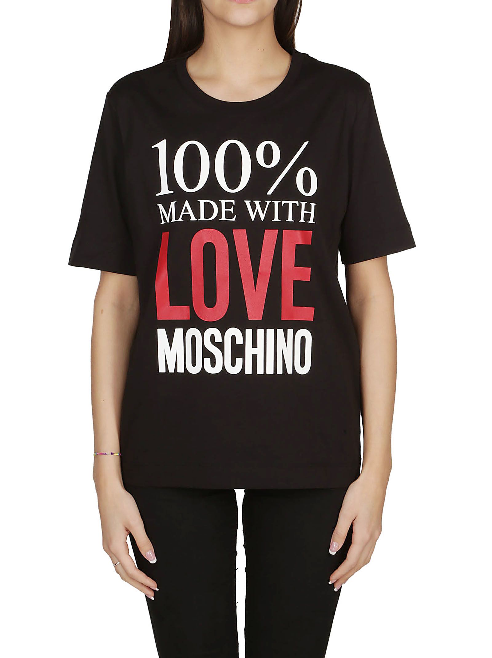 Love Moschino Love Moschino Logo Text Print T-shirt - Black - 10875176 ...