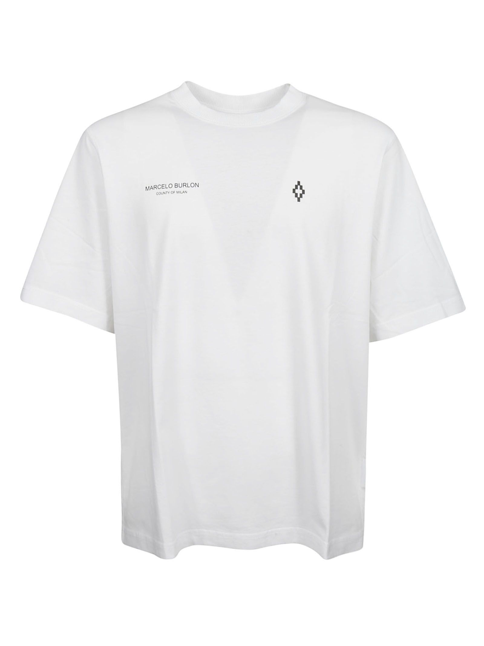 Marcelo Burlon Logo Detail T-shirt - White/Gold - 10956317 | italist